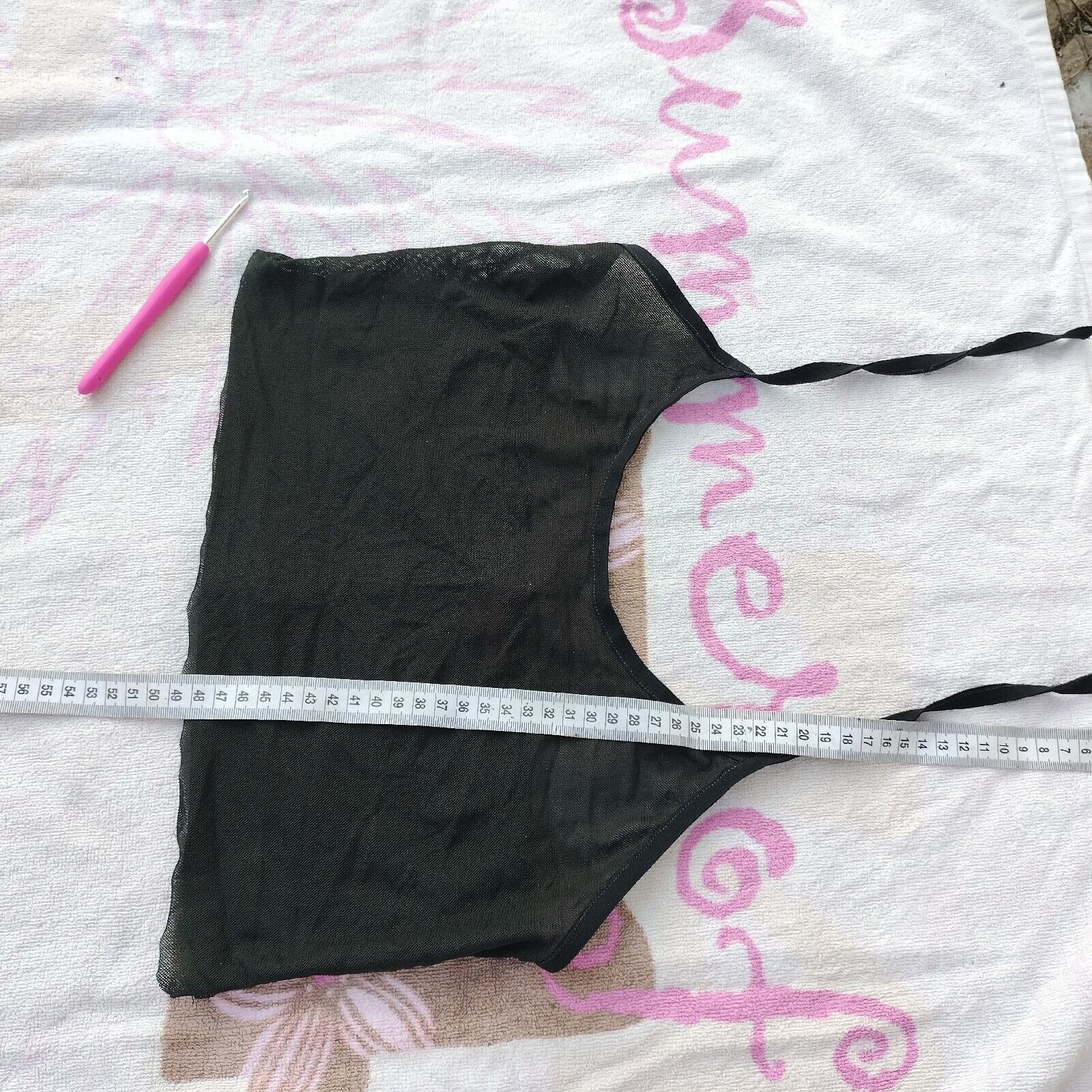 Designer Manning Cartell Upcycled Crop Top Black Halter Mesh Size M / US 6-8 / IT 42-44 - 7 Thumbnail