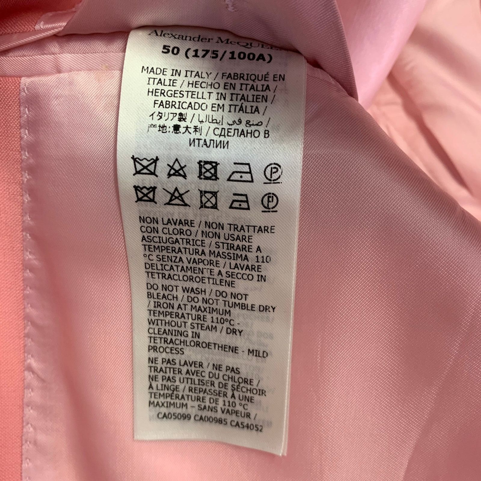 Alexander McQueen Size 40 Pink Wool Mohair Slim Fit Single Breasted Sport Coat Size 40R - 7 Thumbnail