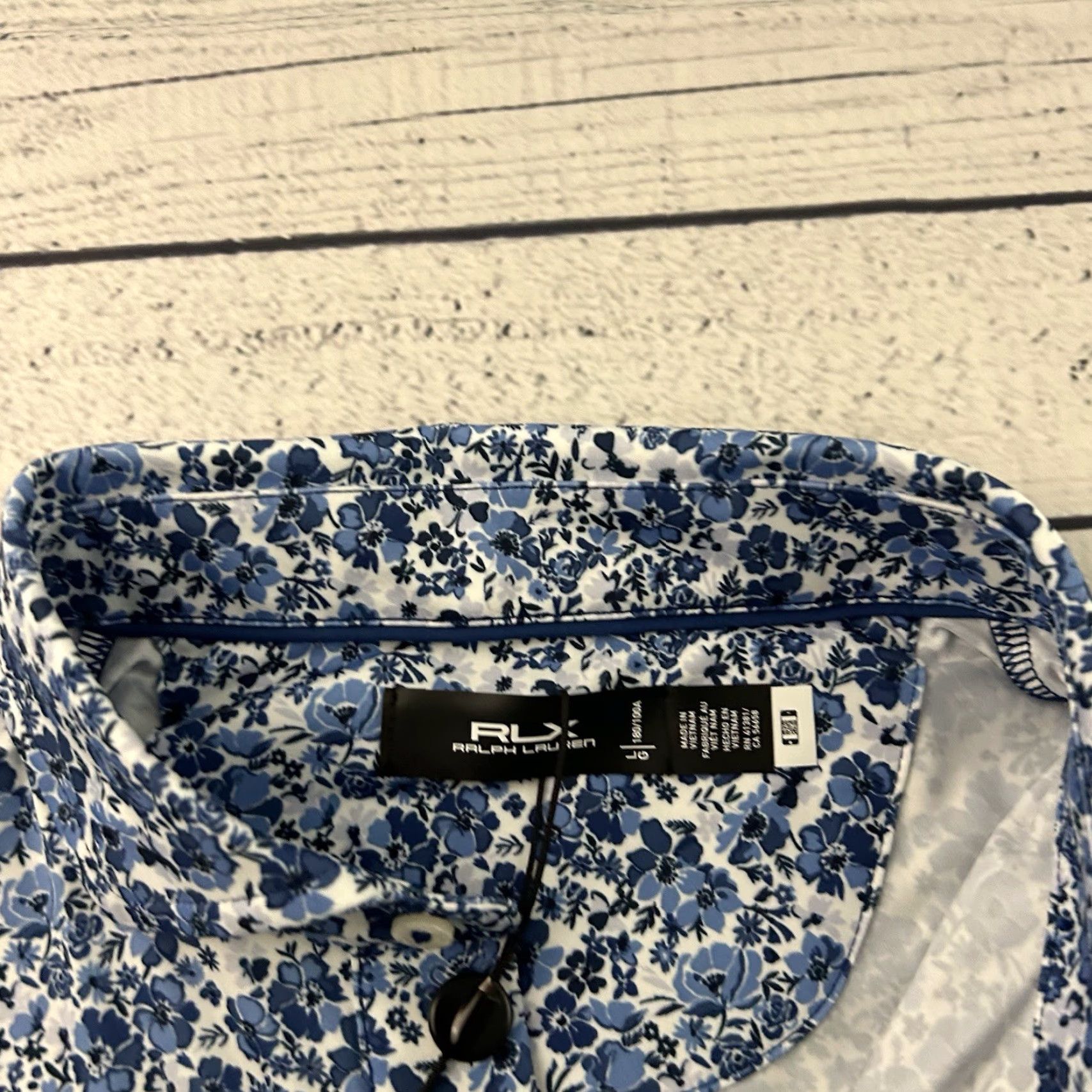 RLX Ralph Lauren VINTAGE RLX Ralph Lauren SHIRT Men Large Blue Floral Golf Polo Shirt Mens L Blue Floral RLX Polo Size US L / EU 52-54 / 3 - 3 Thumbnail
