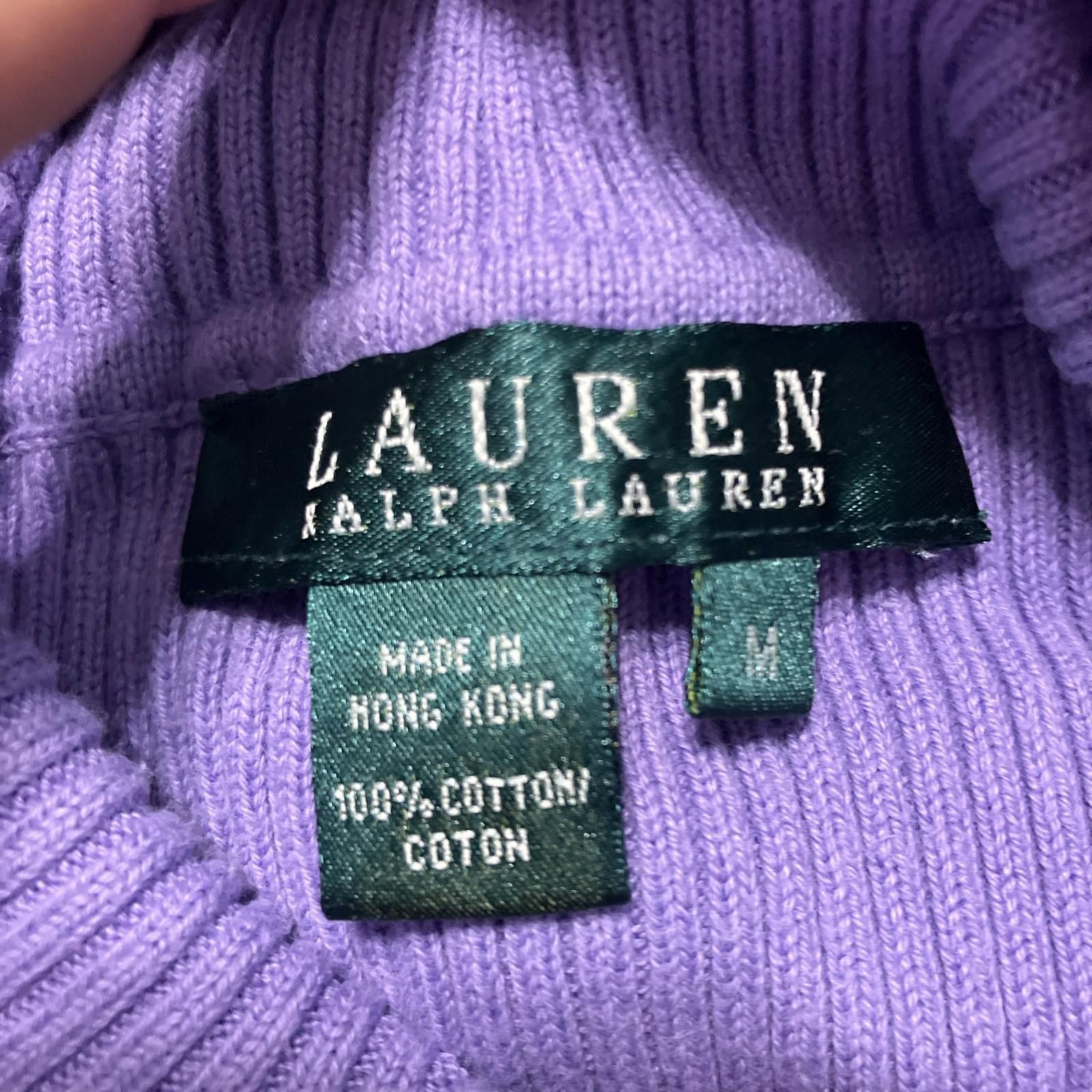 Polo Ralph Lauren LAUREN Ralph Lauren Ribbed Turtleneck Monogram Sweater Size M / US 6-8 / IT 42-44 - 4 Thumbnail