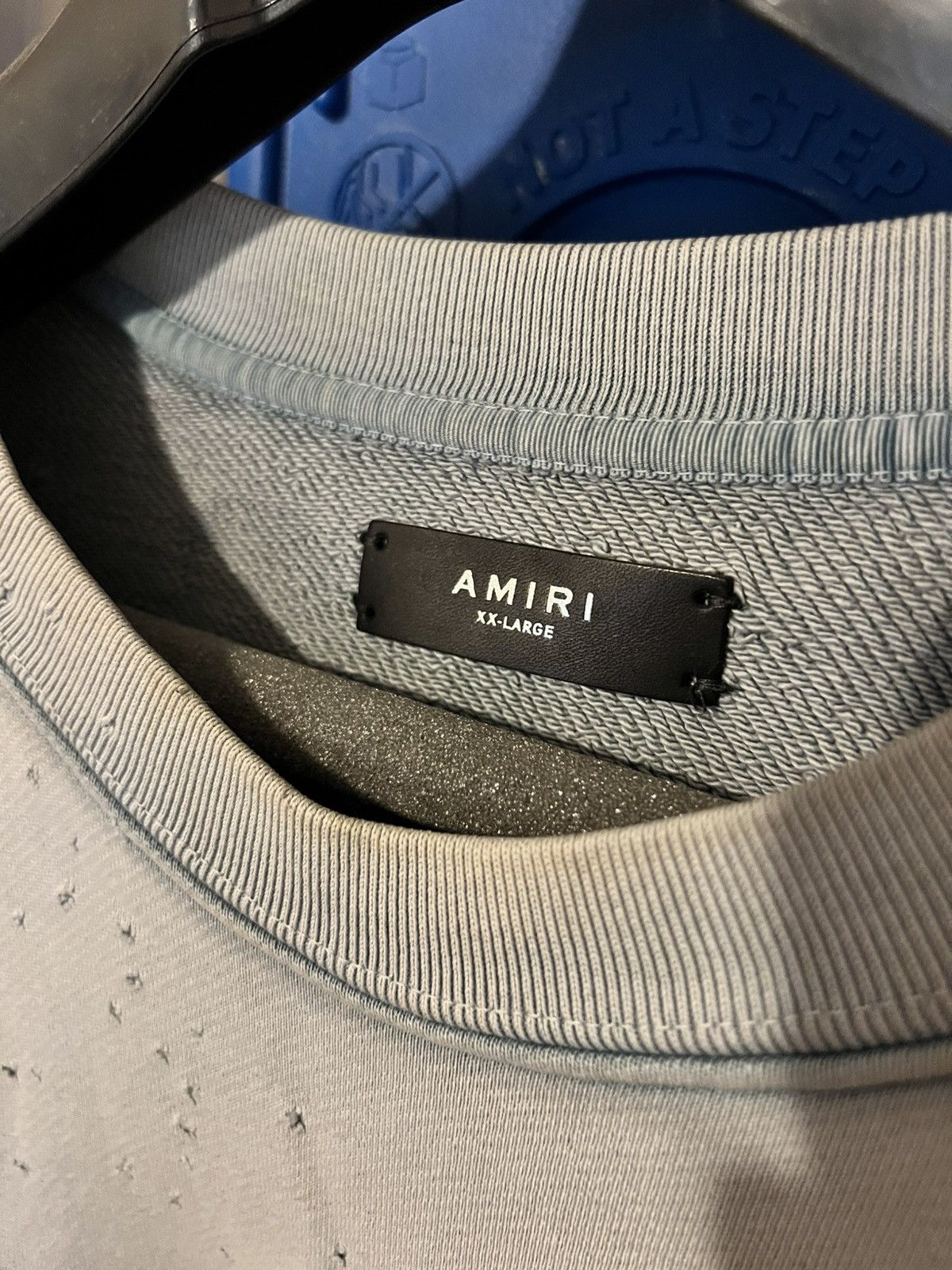 Amiri NWOT Amiri Washed Shotgun Crew Sweater Light Blue 2XL Size US XXL / EU 58 / 5 - 2 Thumbnail