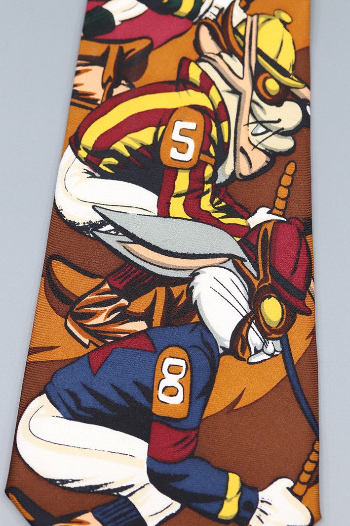 Warner Bros 1993 Bugs Bunny Horse Racing Tie Size ONE SIZE - 6 Thumbnail