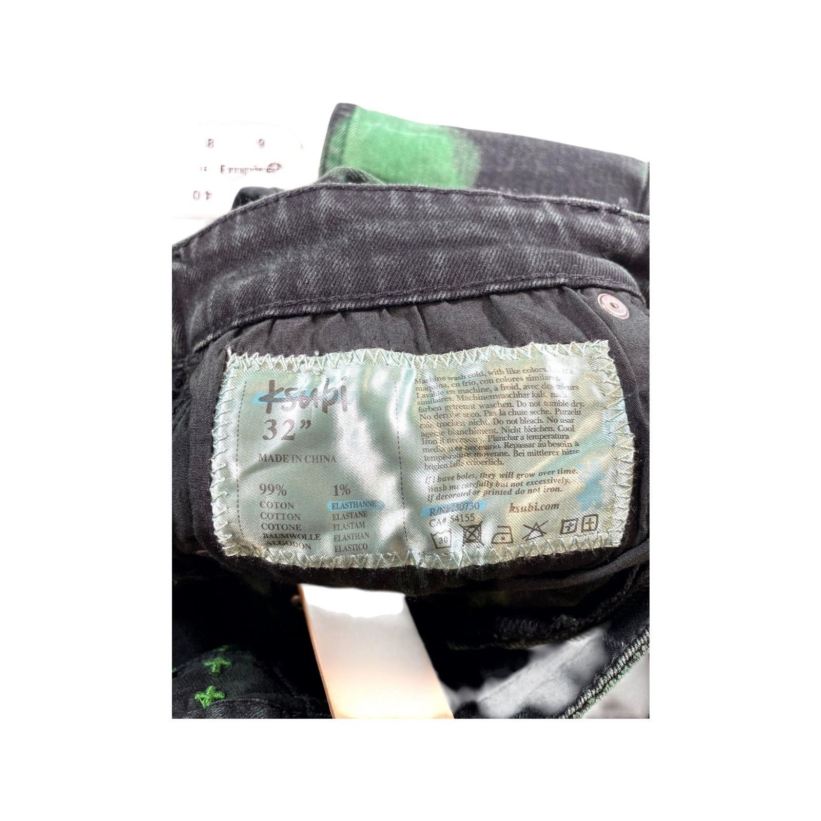 Ksubi Ksubi "Van Winkle" Black & Green Jeans Size US 32 / EU 48 - 5 Thumbnail