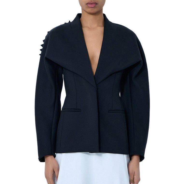 Jacquemus JACQUEMUS Black Structured Tailored Jacket Jacket New & Auth Size L / US 10 / IT 46 - 1 Preview