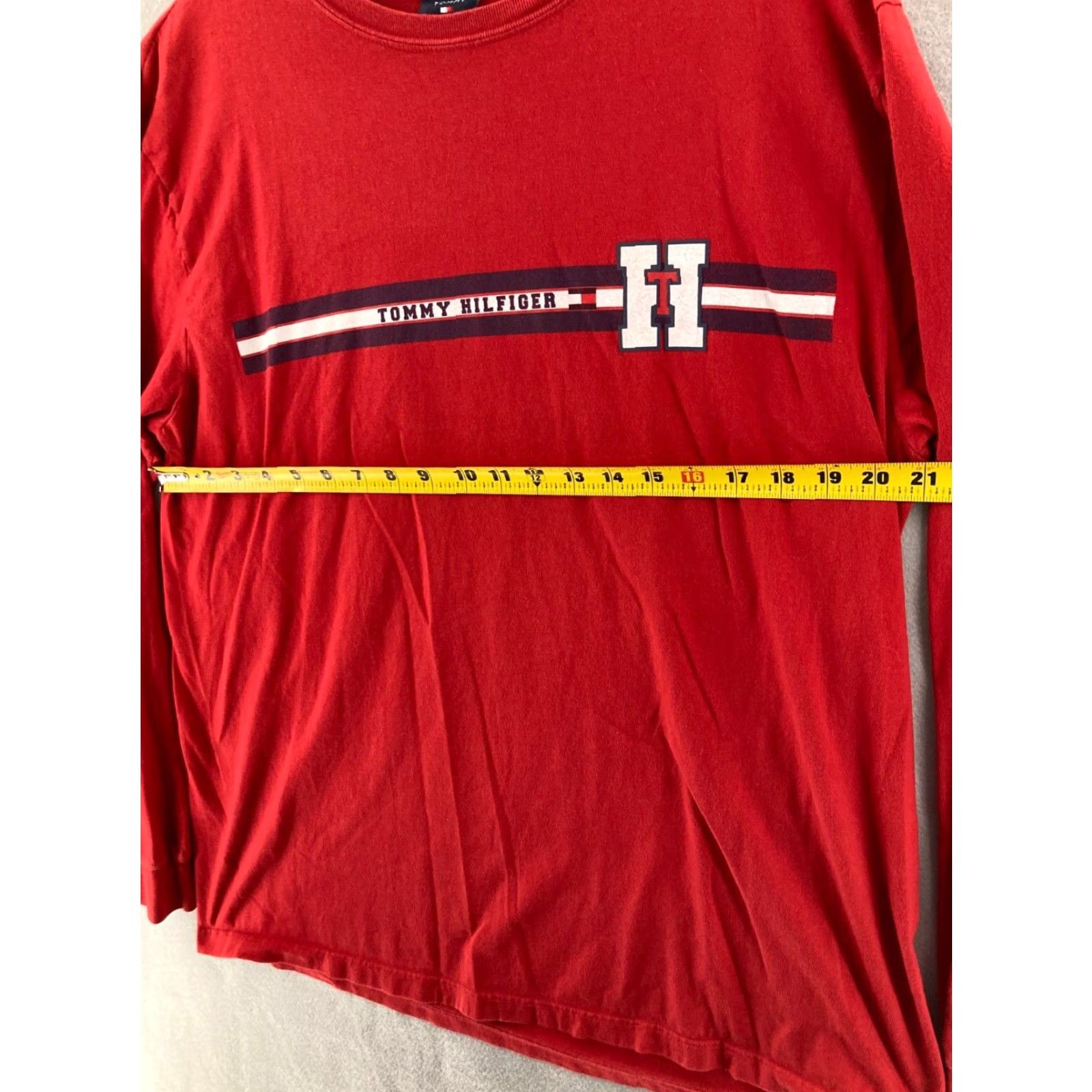 Tommy Hilfiger VINTAGE Tommy Hilfiger Shirt Mens Large Long Sleeve Polo Red 100% Cotton Logo Knit Polo Shirt Tommy Hilfiger Tommy Jeans Rugby Mens L Size US L / EU 52-54 / 3 - 2 Thumbnail