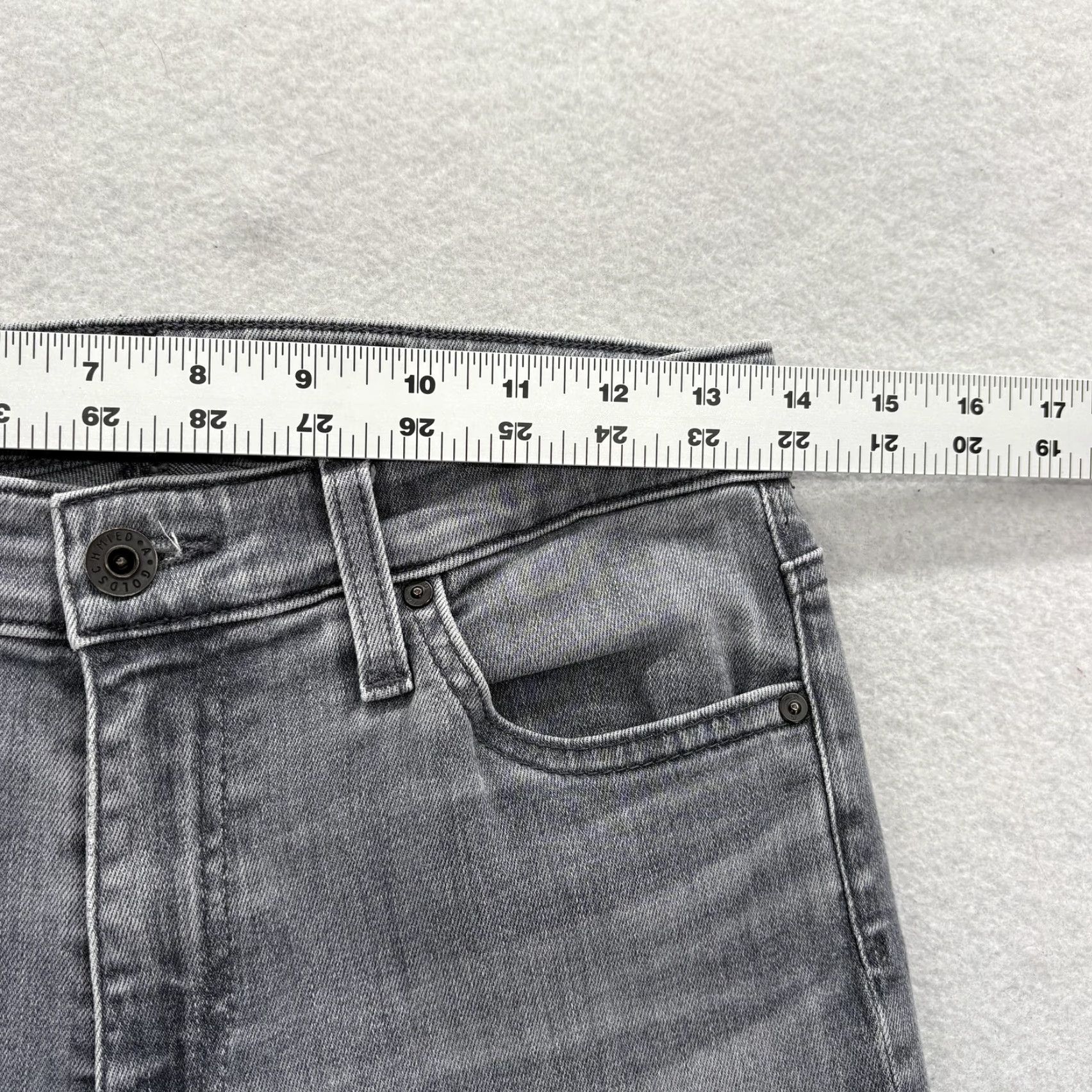 Vintage Adriano Goldschmied Jeans Womens 27 Slim Straight Mid Gray Stretch Denim 5-Pocket Rise Mid Rise 27in Inseam 29in Size 27" / US 4 / IT 40 - 6 Thumbnail