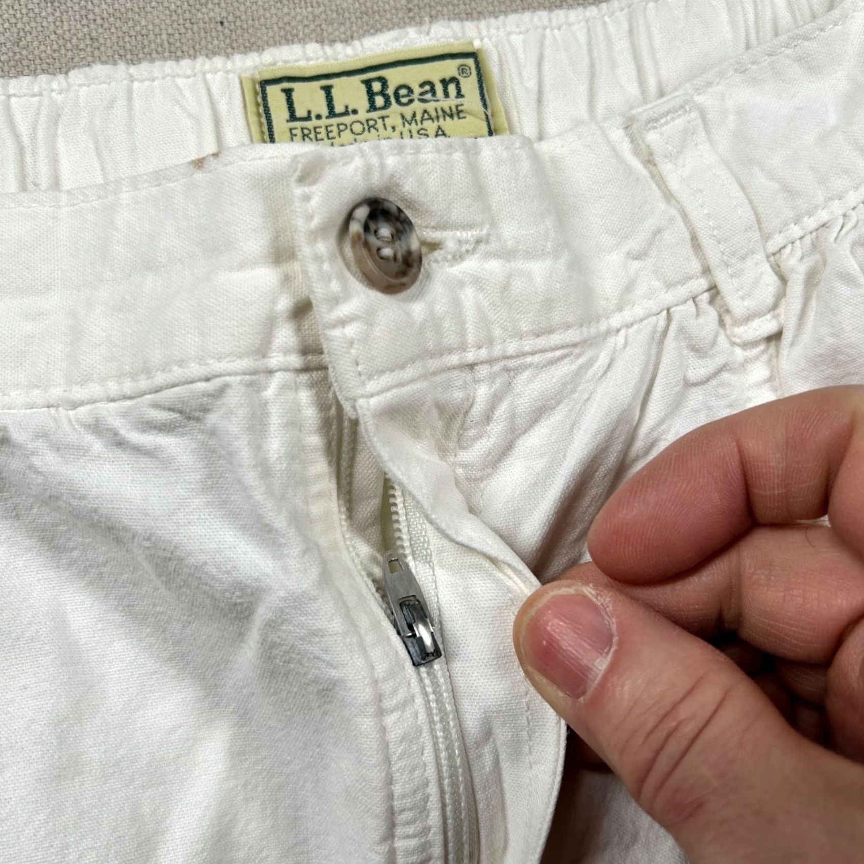 Vintage VINTAGE LL Bean Pants Womens 12 Linen Blend Mom High Rise Taper 80s USA White Size 34" / US 12 / IT 48 - 3 Thumbnail