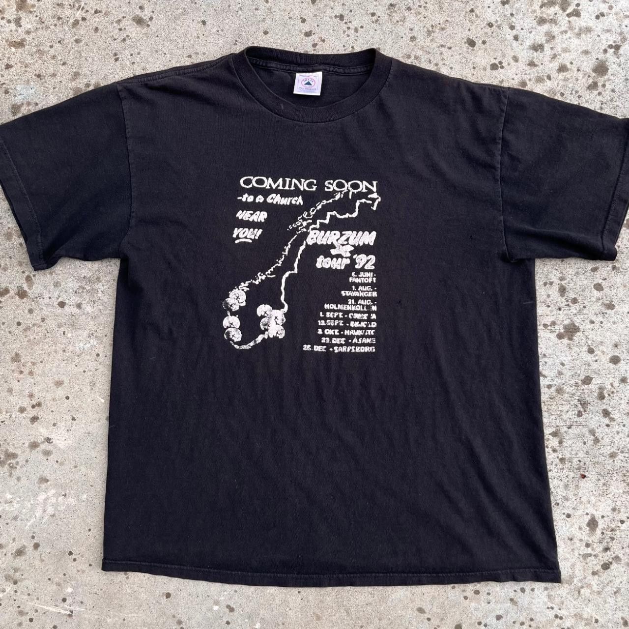 image of Band Tees x Vintage 90's Burzum T-Shirt in Navy, Men's (Size Large)