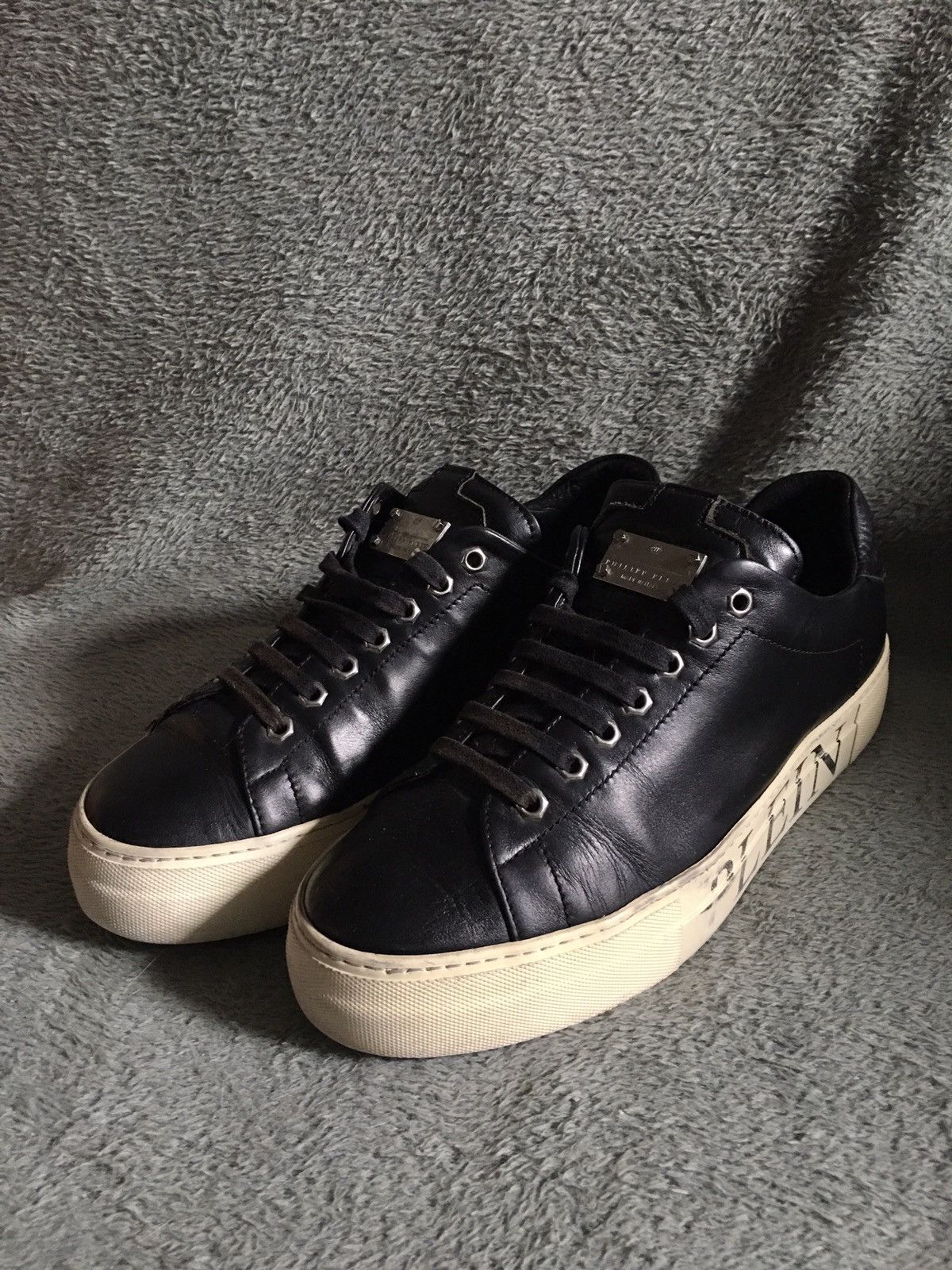 Philipp Plein Philipp Plein Black Leather Low-top Sneakers EU 41 Size US 8 / EU 41 - 3 Thumbnail