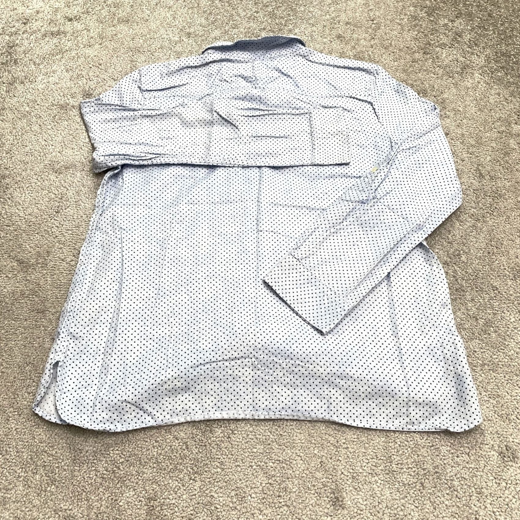 Talbots Talbots Button-Up Shirt Womens Large Blue Polka Long Sleeve Cotton Casual Top Size L / US 10 / IT 46 - 2 Thumbnail