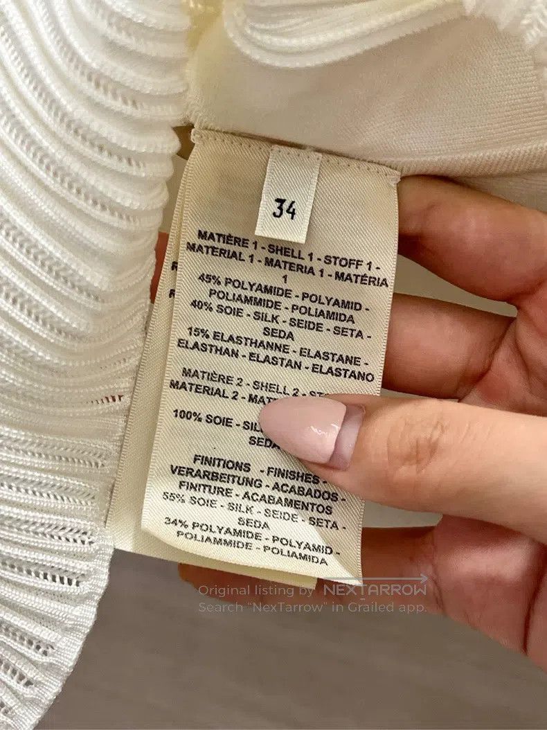 Hermes Hermes White Ruffled Set Without Belt Top and Pants Size XXS / US 00 / IT 34 - 3 Thumbnail