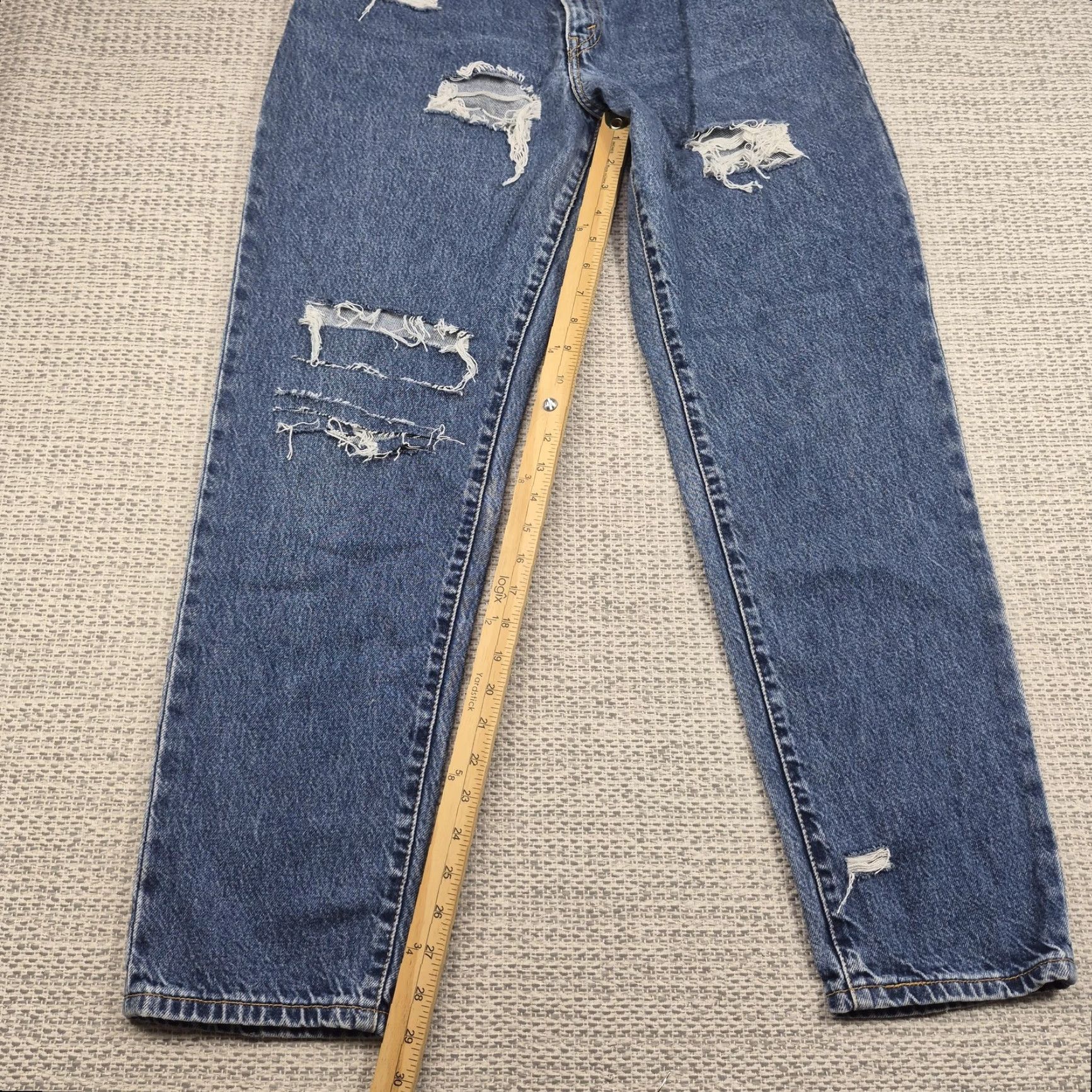Levi's Levi's 550 Jeans Womens 12 Blue Relaxed Fit Tapered Leg Distressed High Rise Vintage No Size 34" / US 12 / IT 48 - 7 Thumbnail