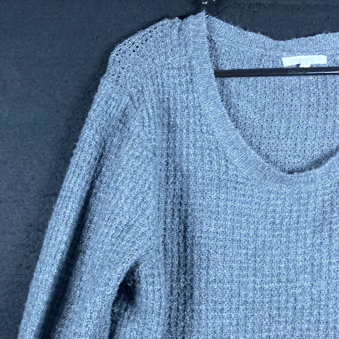 Vintage Maurices Womens Sweater Dark Gray Lightweight Waffle Knit Pullover L Size L / US 10 / IT 46 - 4 Thumbnail