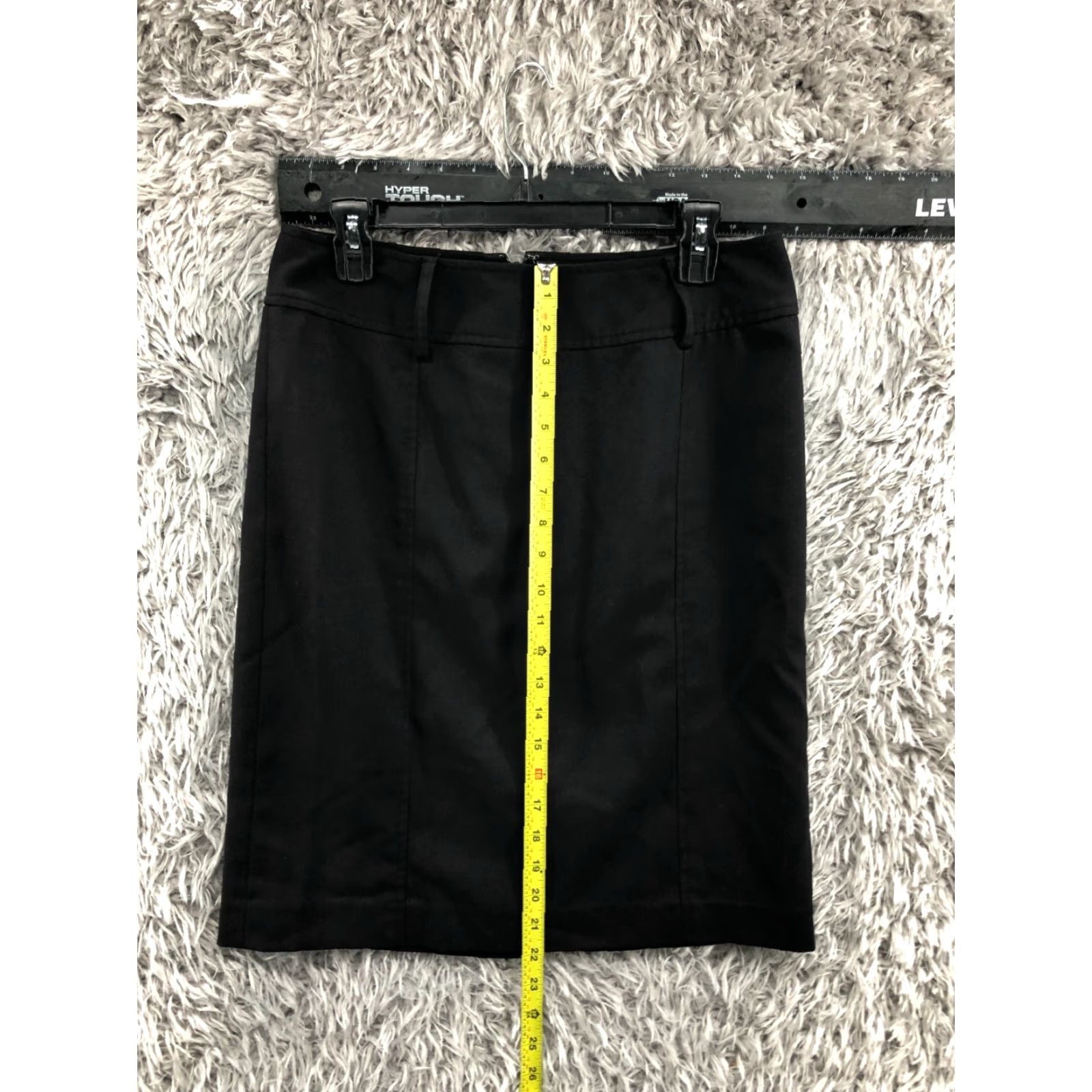 Vintage Axcess Skirt Womens A-Line Knee Length Black Size 6 Stretch Urban Fit Logo Zip Workwear Party/Cocktail Wedding Casual Knit Cotton Blend Modern City Size 28" / US 6 / IT 42 - 3 Thumbnail