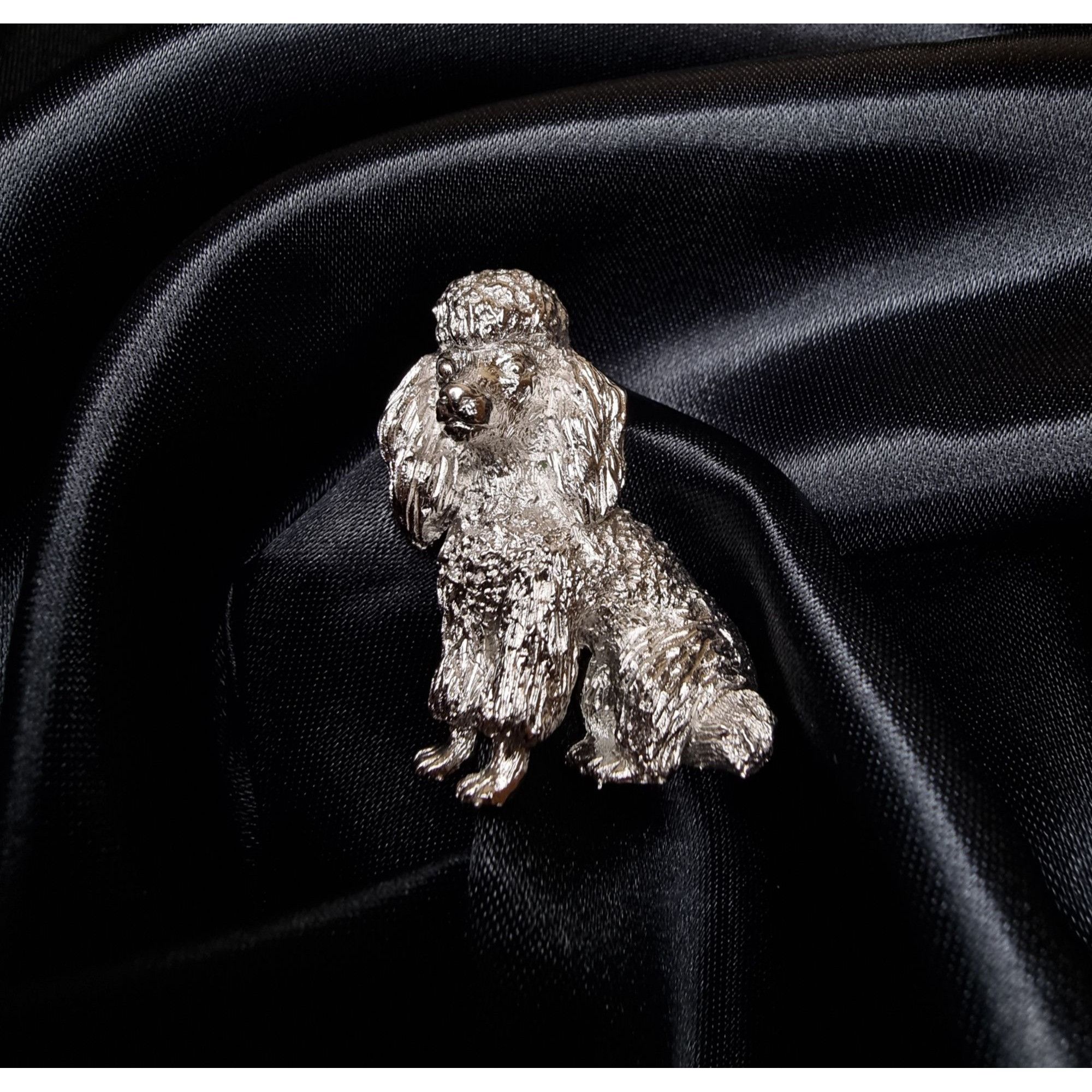 Vintage Vintage Trifari Poodle Brooch 1960s Silver Tone Dog Pin Sign Size ONE SIZE - 1 Thumbnail