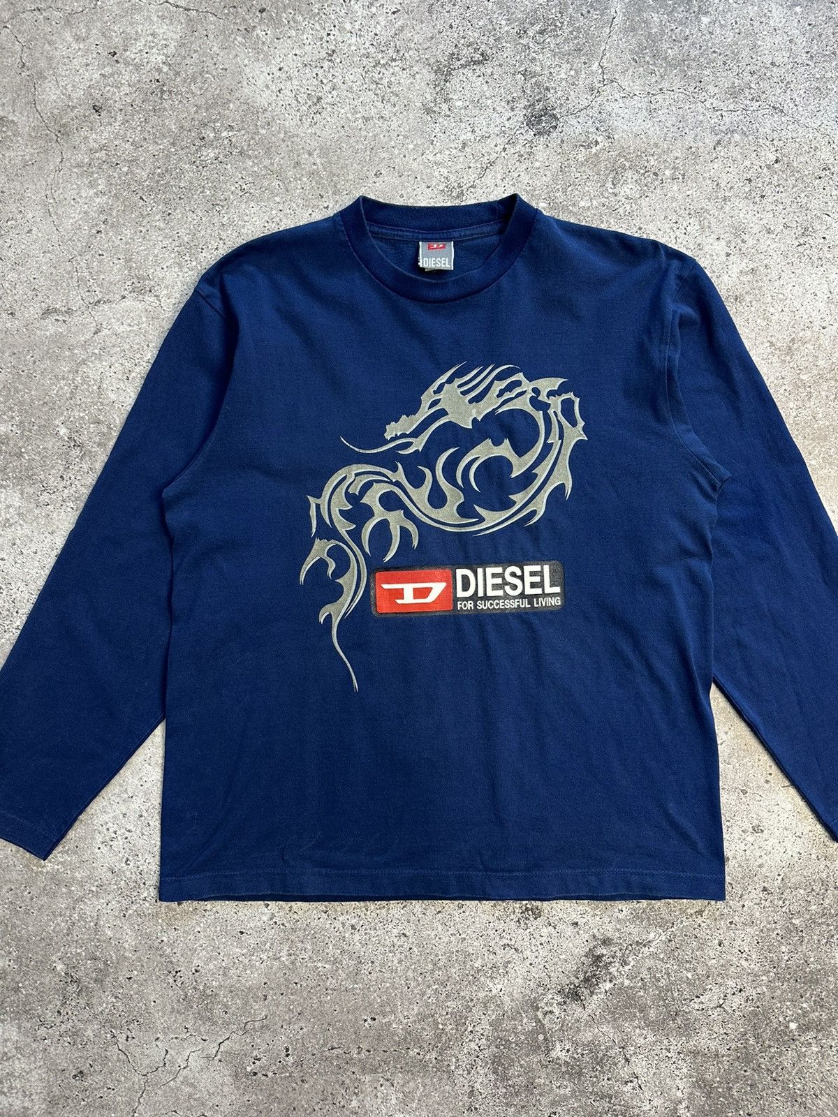 Diesel × Vintage Vintage Diesel Big Logo Dragon Long Sleeve Y2K Archival Size US L / EU 52-54 / 3 - 5 Thumbnail