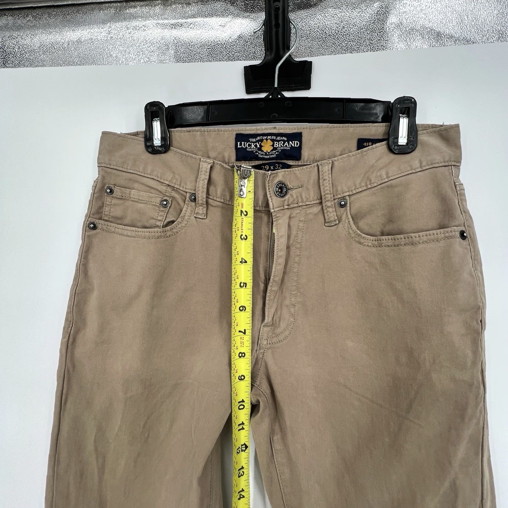 Lucky Brand Lucky Brand Jeans Mens 410 Athletic Fit 29x32 Tan Zip 5-Pocket Design Straight Inseam 31 Beige Cotton Blend Size US 30 / EU 46 - 5 Thumbnail