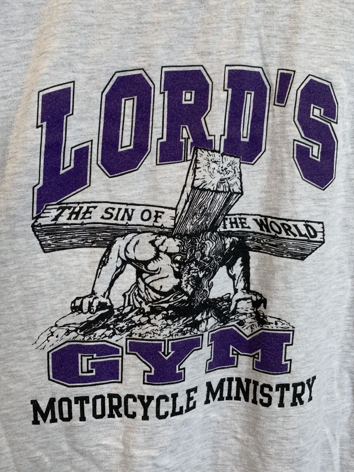 Other × Vintage *RARE* Vintage Lords Gym Motorcycle Ministry Jesus T-Shirt L Size US L / EU 52-54 / 3 - 3 Thumbnail