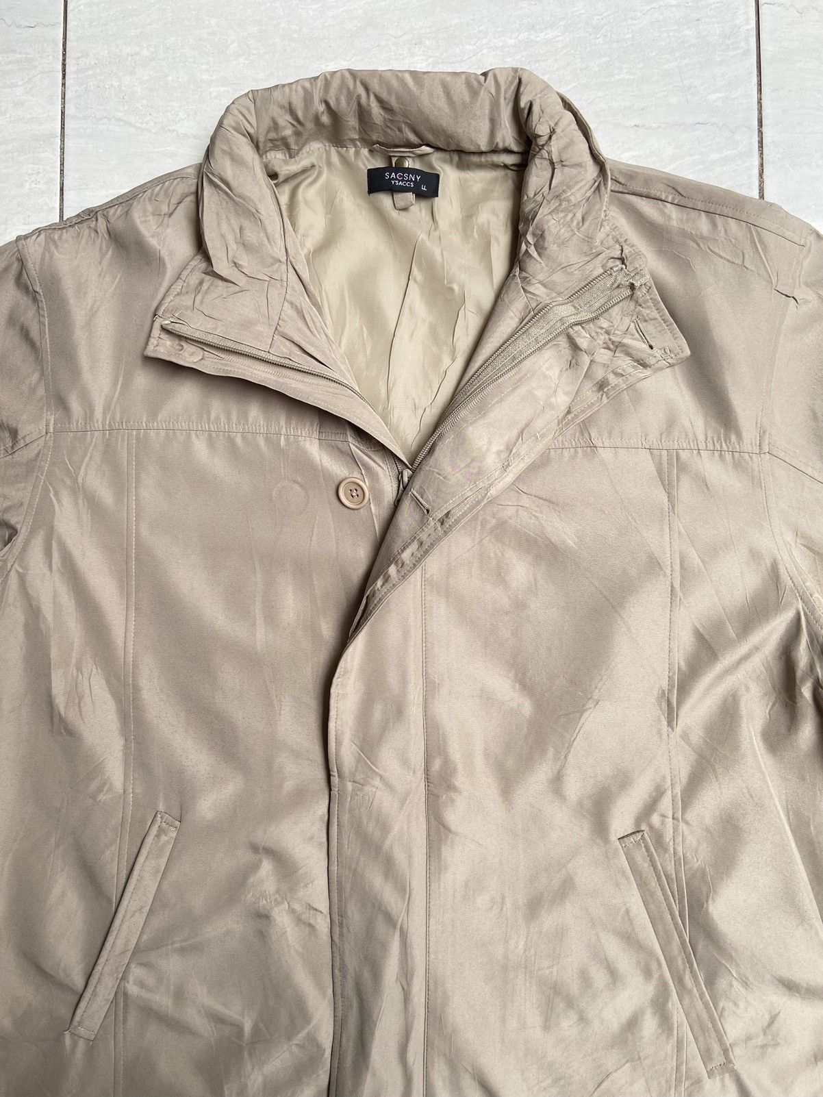 Designer × Japanese Brand × Yohji Yamamoto SACSNY Y’SACCS Beige Zip Jacket Size US L / EU 52-54 / 3 - 3 Thumbnail