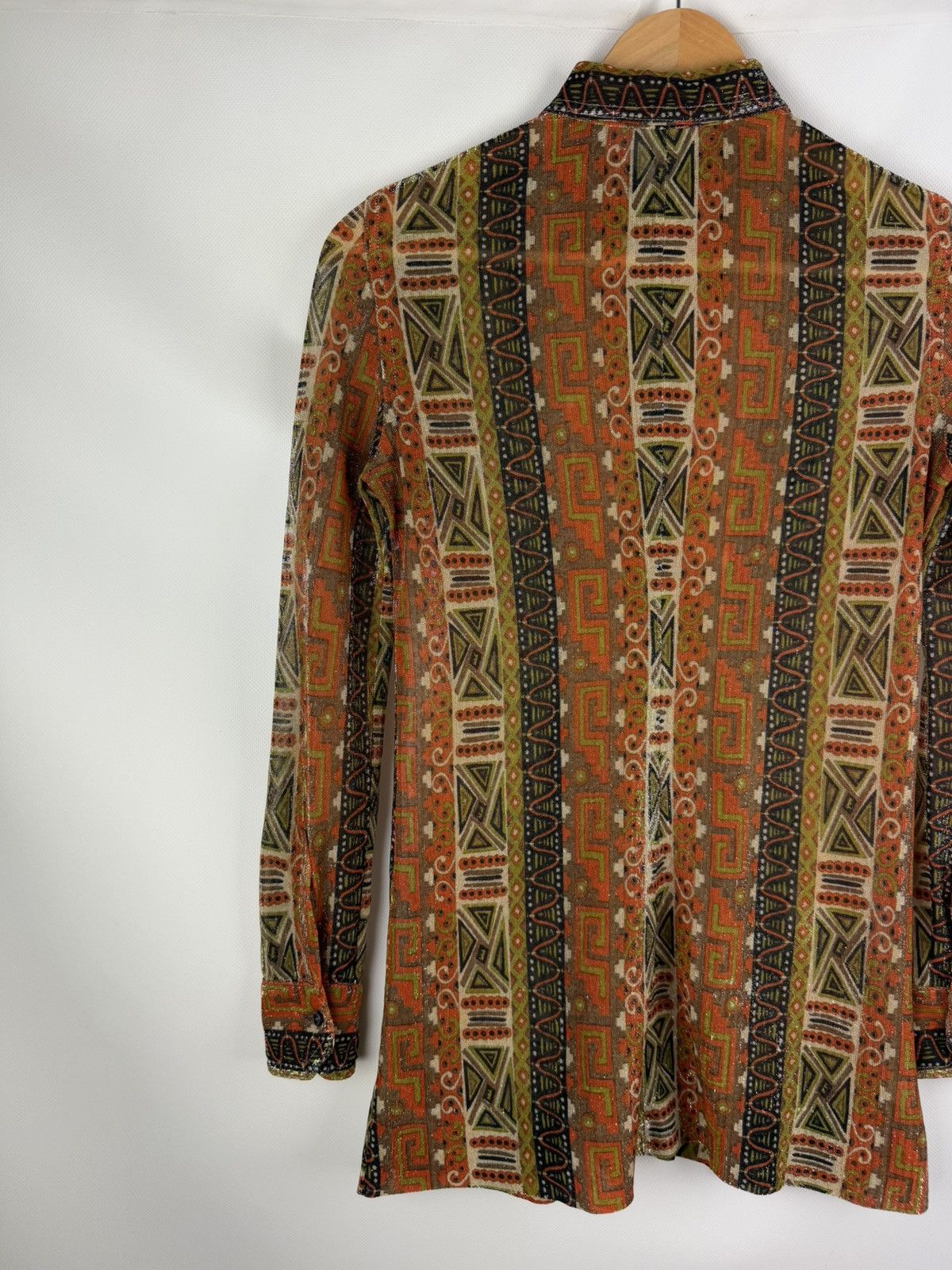 Celine Celine Vintage 70s Geometric Pattern L/S Button Up Shirt Size M / US 6-8 / IT 42-44 - 13 Thumbnail