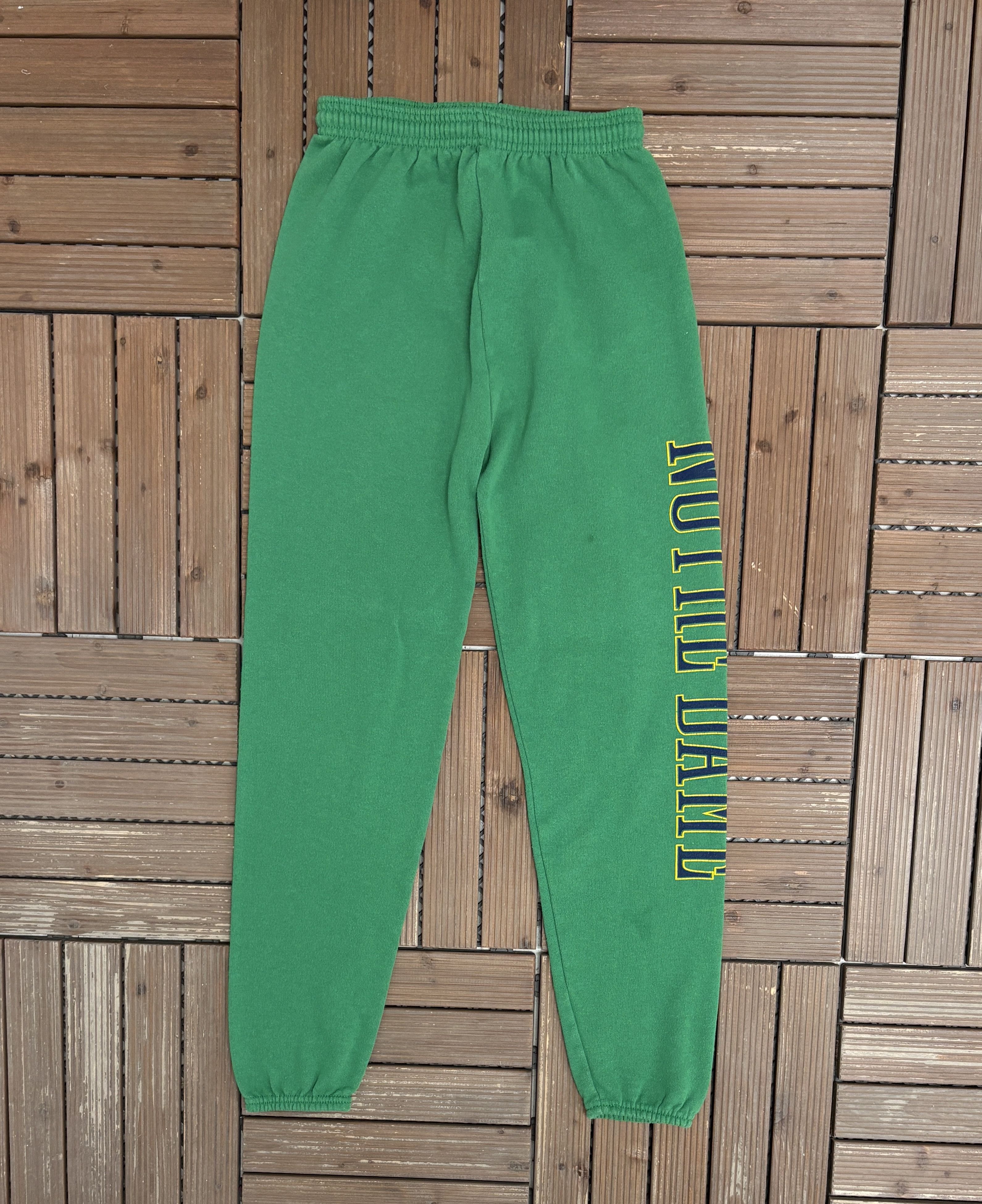 Vintage Notre Dame Fighting Irish Vintage Green Sweat Pants Size US 26 / EU 42 - 2 Thumbnail