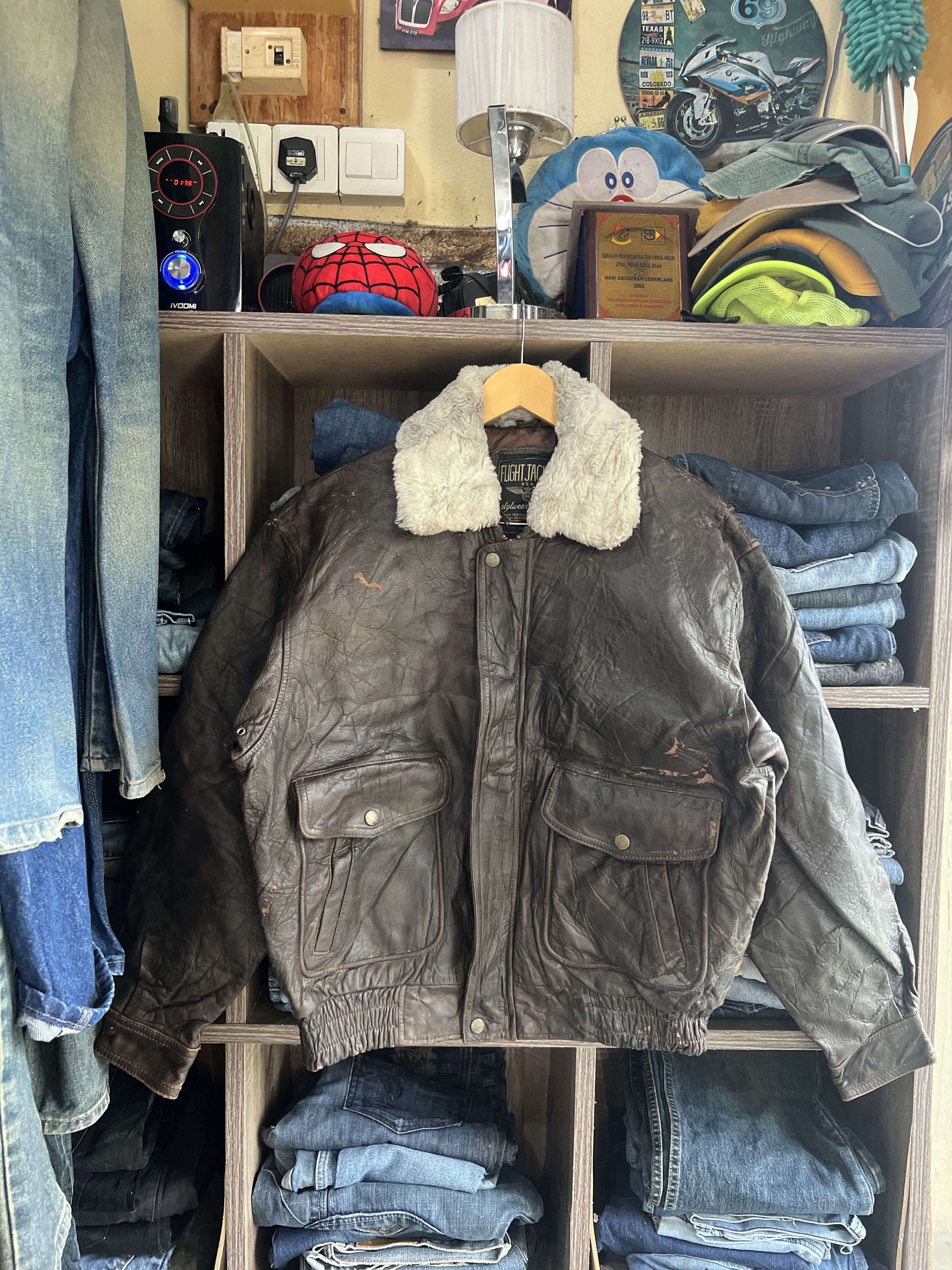 Japanese Brand 🔥Flight Jacket Usa Stylewear Leather Size US L / EU 52-54 / 3 - 19 Thumbnail