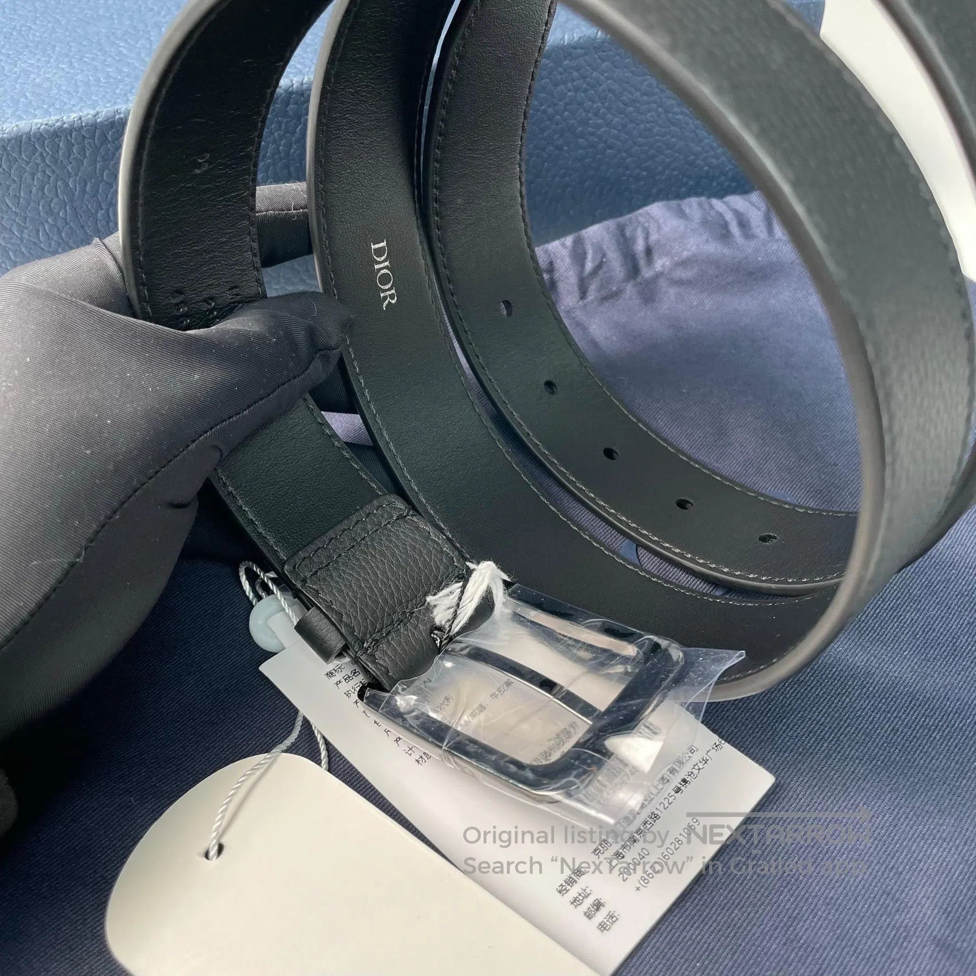 Dior Dior size 95 Black Silver Buckle CD Leather Belt| Size ONE SIZE - 4 Thumbnail