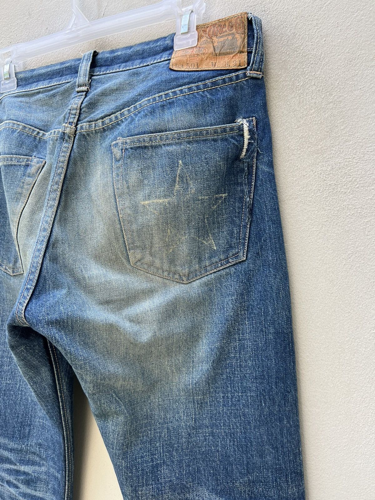 Sugar Cane Vintage Sugar Cane Japan Distress Mud Denim Selvedge Jeans Size US 30 / EU 46 - 19 Thumbnail