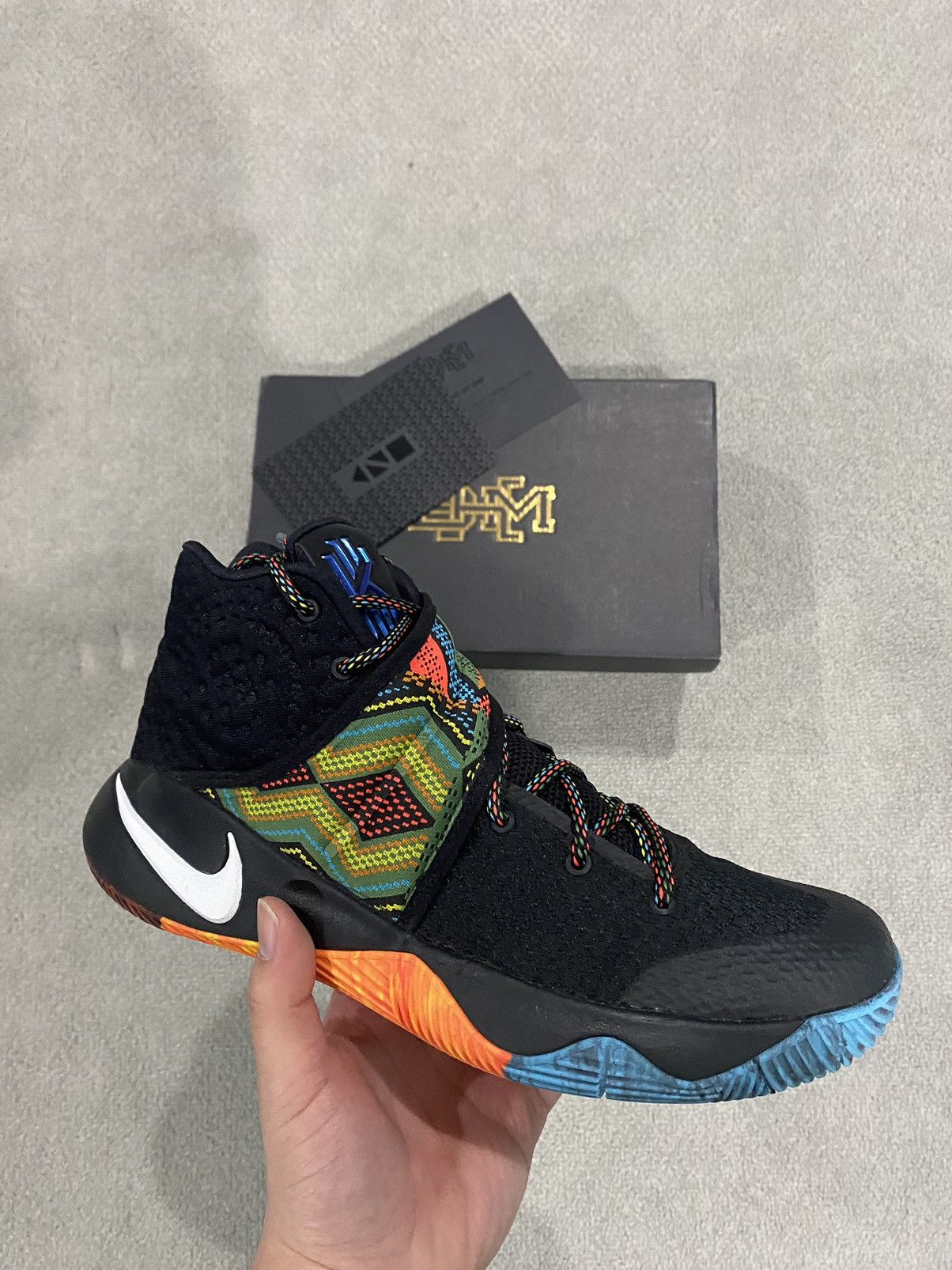image of Nike Kyrie 2 Bhm 2016 Shoes in Black, Men's (Size 8)