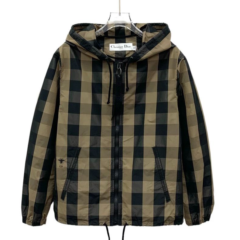 Dior Dior Brown plaid bee embroidery hooded zipper long-sleeved Size XXS / US 00 / IT 34 - 1 Thumbnail