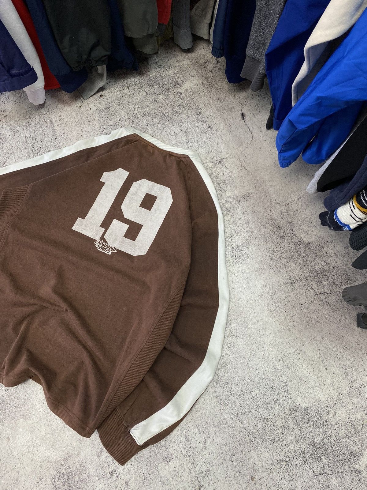 Nike × Vintage NIKE VINTAGE BROWN LONG SLEEVE FADED #19 JAPANESE Size US L / EU 52-54 / 3 - 10 Thumbnail