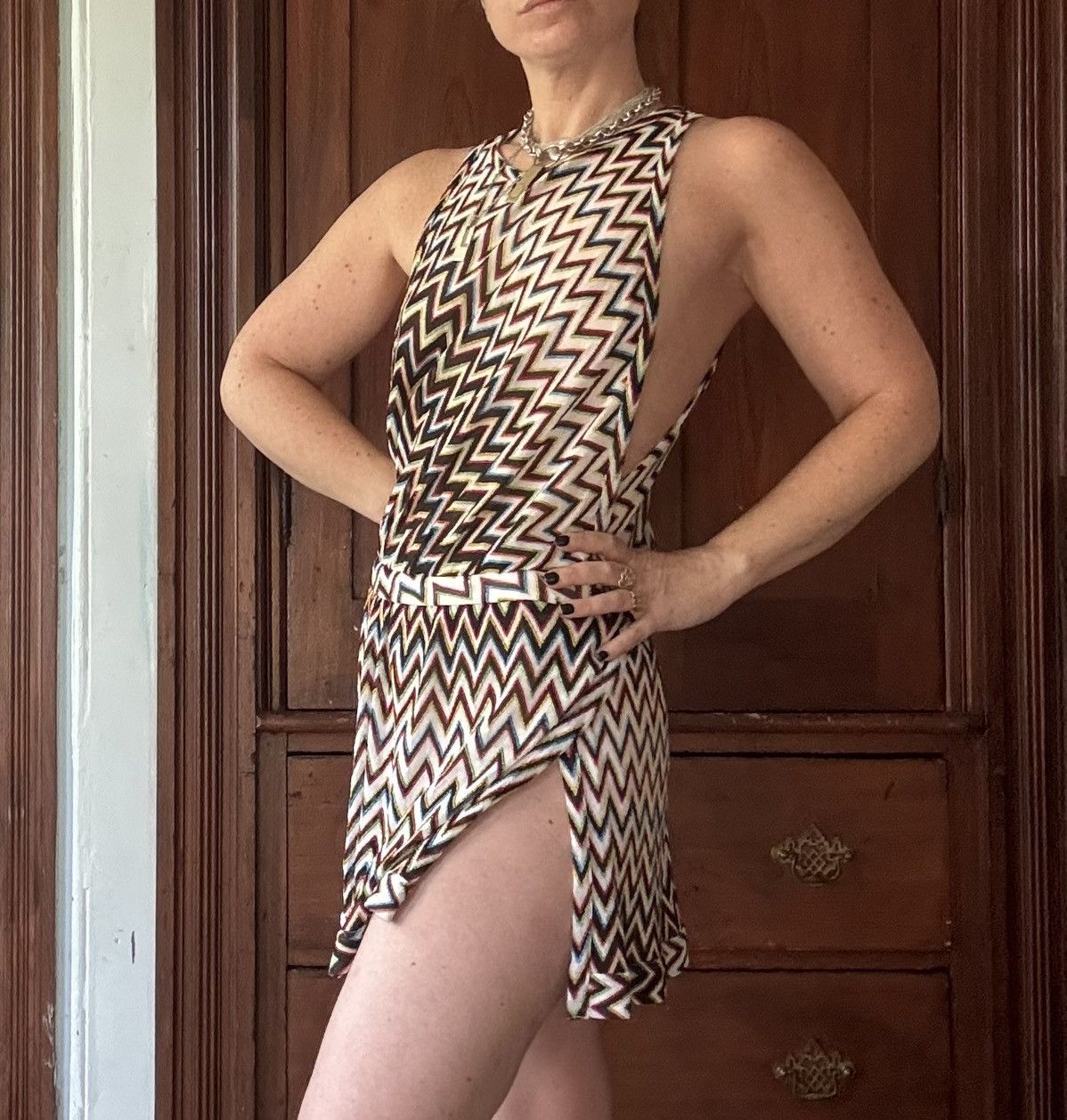 Missoni Missoni Mare Rainbow & Black Zigzag Romper, Size 42 Size 28" / US 6 / IT 42 - 2 Thumbnail