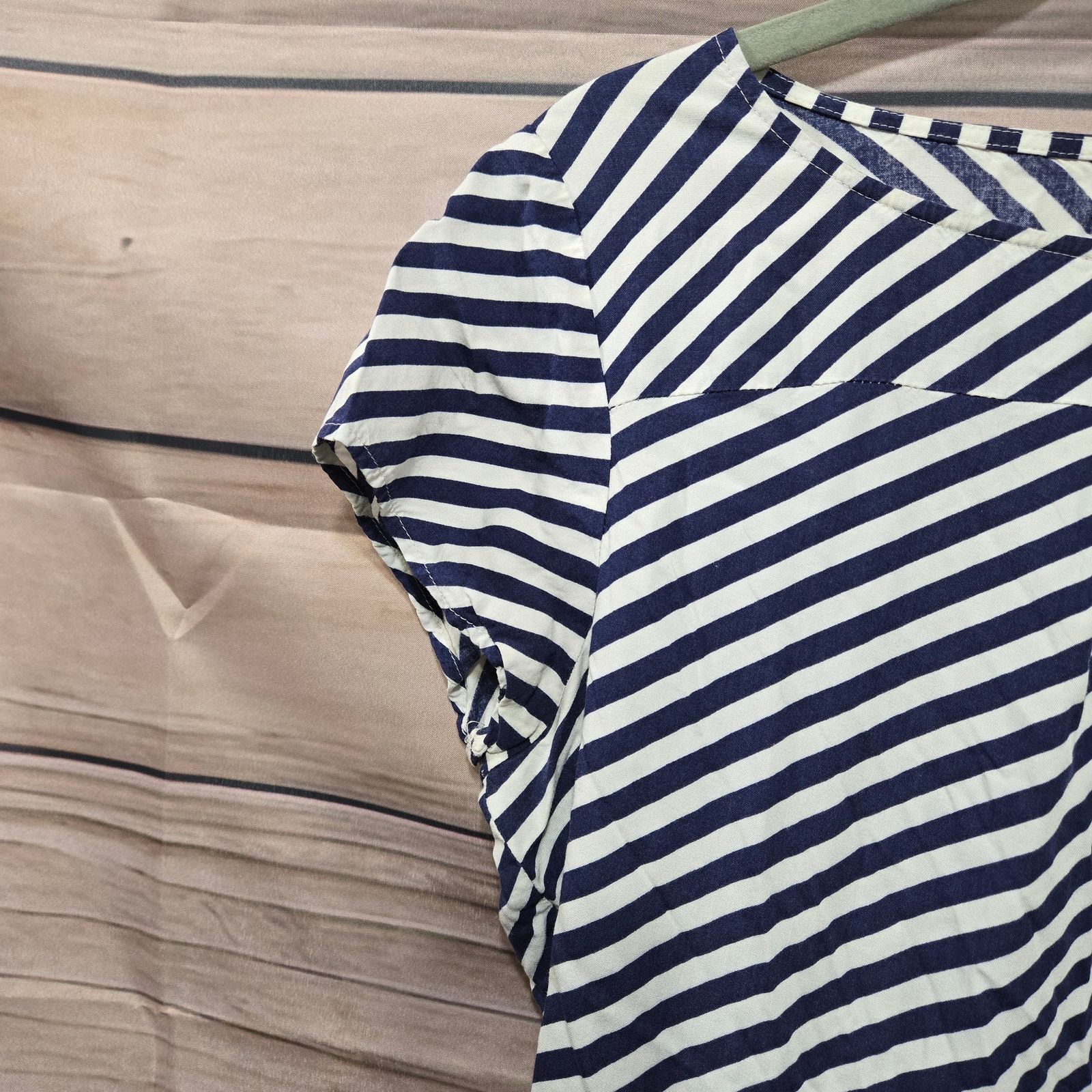 J.Crew J. Crew Blue Striped Cinch Women's A-Line Mini Dress Size 8 Size M / US 6-8 / IT 42-44 - 4 Thumbnail