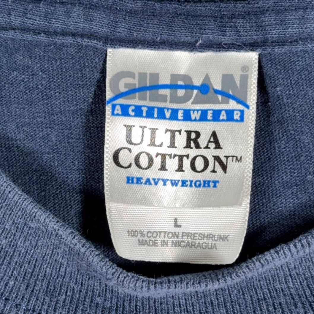 Gildan VINTAGE 420 Shirt Blue Adult LARGE Gildan Crew Neck Short Sleeve Cotton Mens Logo Puff, Buddy Breathing, Y2K, 90s retro, Cartoon, Funny Size US L / EU 52-54 / 3 - 5 Thumbnail