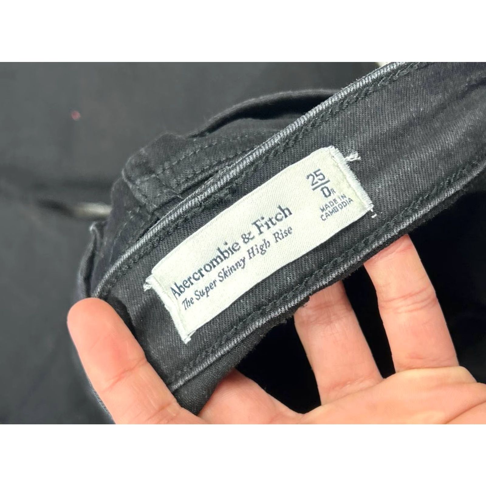 Abercrombie & Fitch VINTAGE Abercrombie & Fitch The Super Skinny Jeans Women 0 Black Denim High Rise 25x28 Size 25" / US 0 / IT 36 - 3 Thumbnail