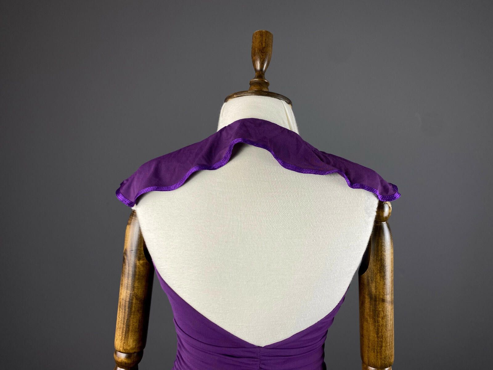 Designer Ladies Max Mara Purple Silk Open Neck Party Dress Size 38 Size M / US 6-8 / IT 42-44 - 7 Thumbnail