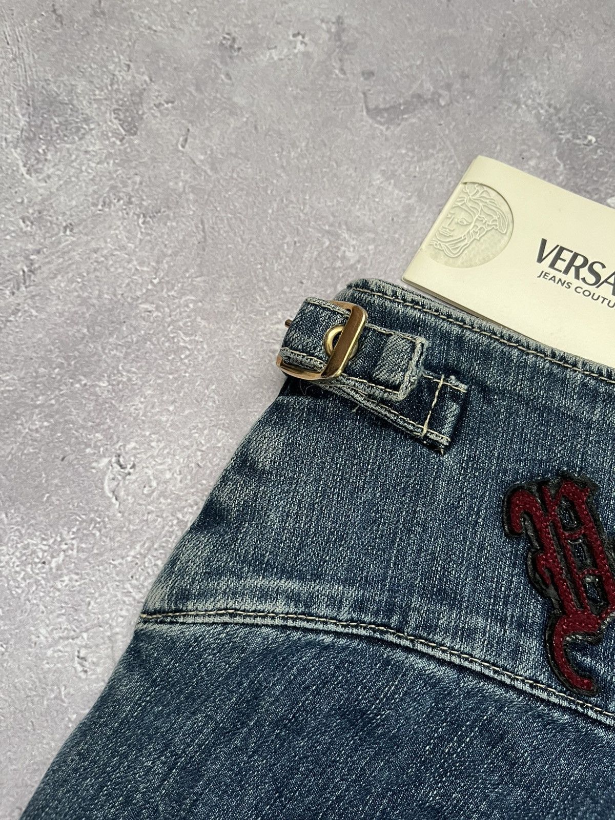 Versace Jeans Couture Versace Jeans Couture Big Logo Red Embroidered Denim Pants Size 28" / US 6 / IT 42 - 7 Thumbnail