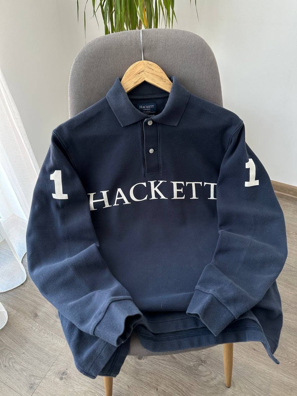 Hackett × Vintage Vintage Hackett 1 Blue Big Logo Rugby Sweatshirt Size US S / EU 44-46 / 1 - 17 Thumbnail