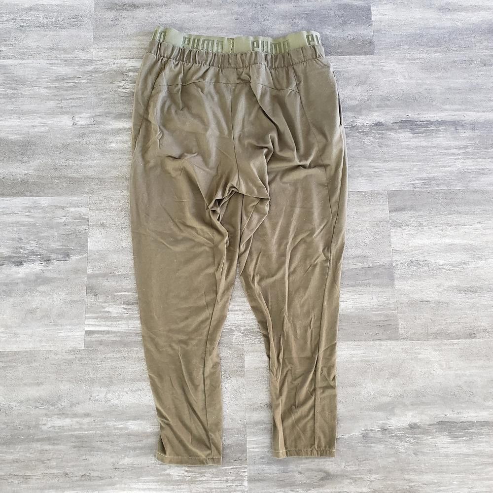 Puma Olive Banded Puma Athletic Cropped Pant Size 32" / US 10 / IT 46 - 2 Thumbnail