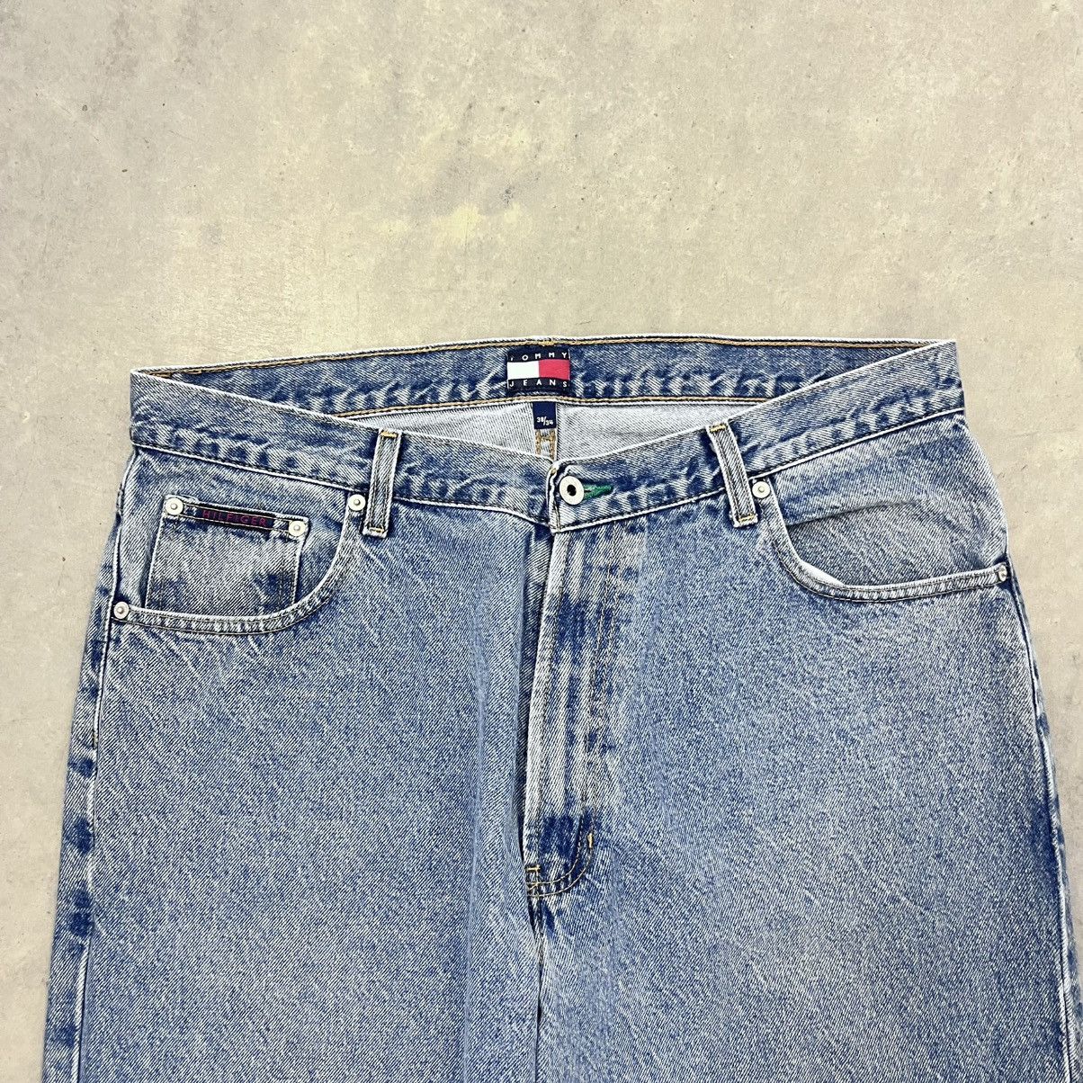 Tommy Hilfiger × Vintage Crazy Y2K Tommy Jeans Light Washed Super Baggy 80's style 38 Size US 38 / EU 54 - 8 Thumbnail