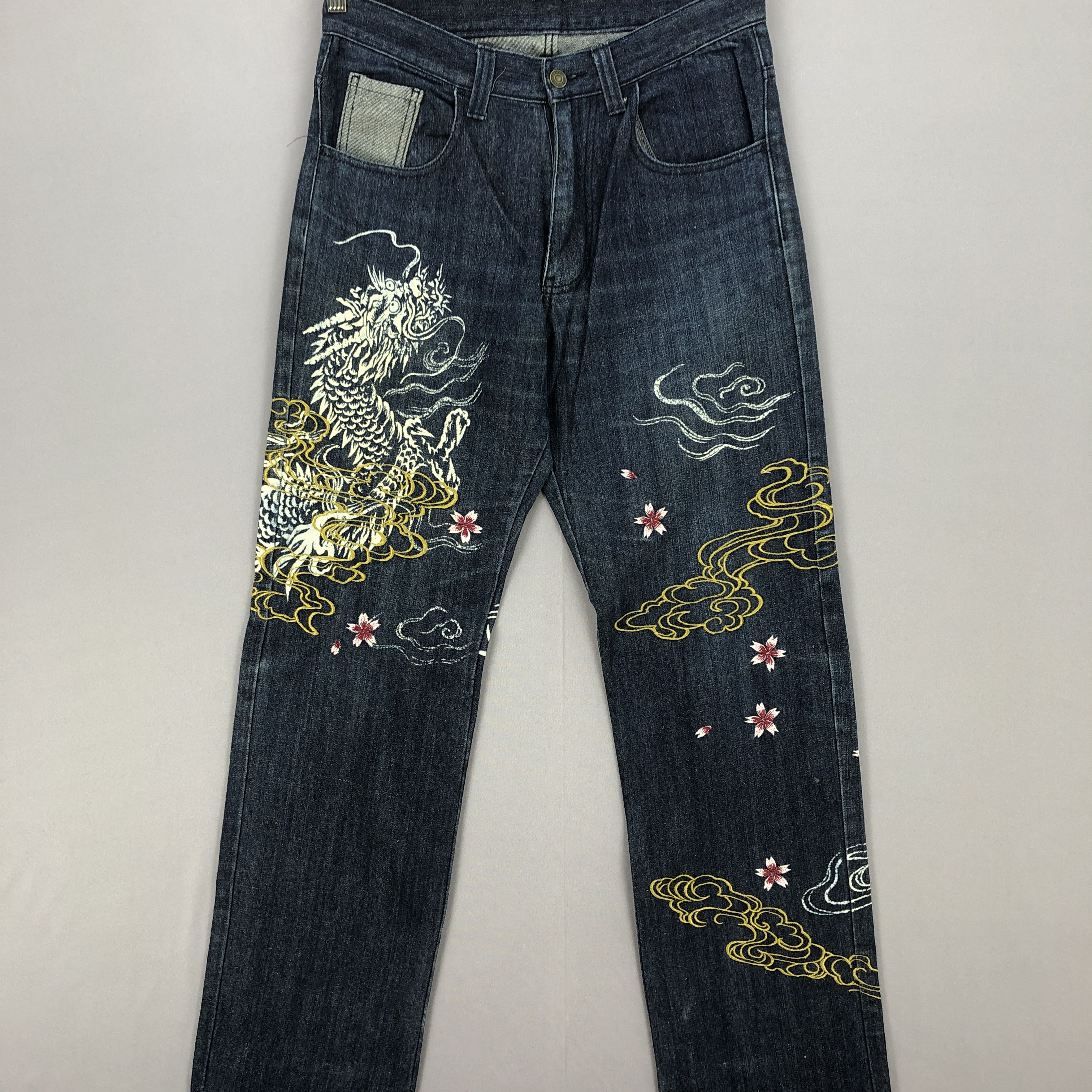 Japanese Brand Vintage Vomanie Japan Jeans Dragon Sukajan Designer Denim Size US 30 / EU 46 - 3 Thumbnail