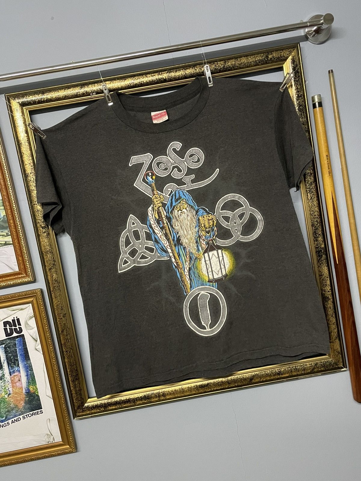 Band Tees Vintage 80s LedZeppelin Zoso Single Stitch Rare Sunfaded Tee Size US L / EU 52-54 / 3 - 2 Thumbnail