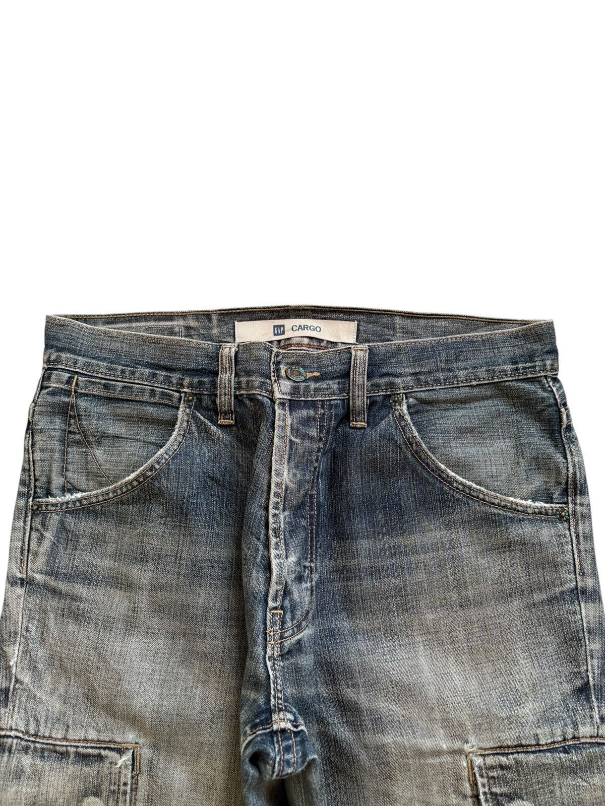 Gap Vintage Gap Cargo Button Fly Faded Wash Loose Jeans Size US 32 / EU 48 - 4 Thumbnail