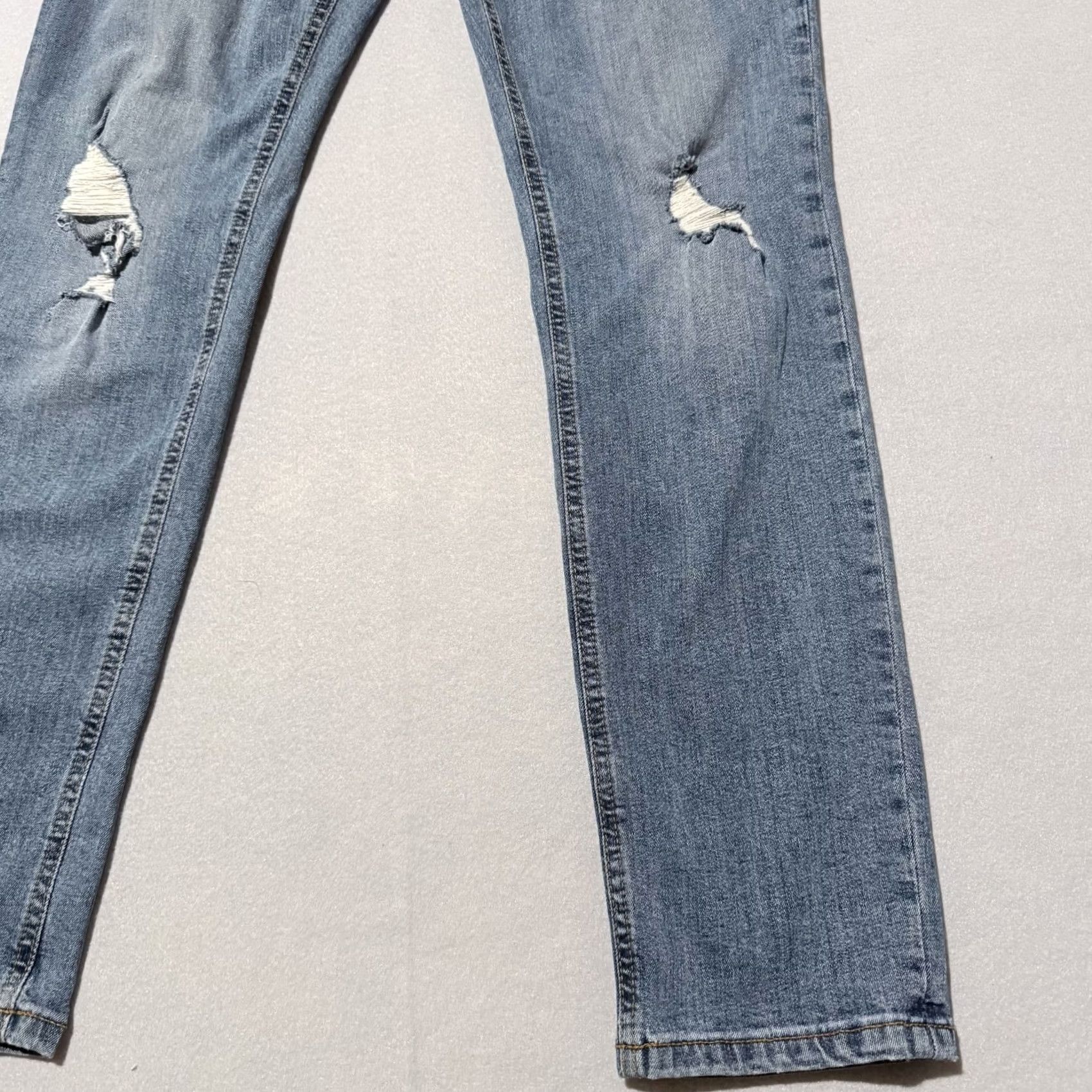 Ring Of Fire Ring of Fire Slim-Fit Jeans Men Blue Denim Zip-Fly Distressed Stretch - 30x30 Jeans Size US 30 / EU 46 - 4 Thumbnail