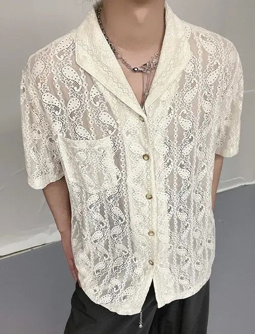 Japanese Brand Kurusu x Kida Retro design paisley lace cuban collar shirt Size US M / EU 48-50 / 2 - 3 Thumbnail