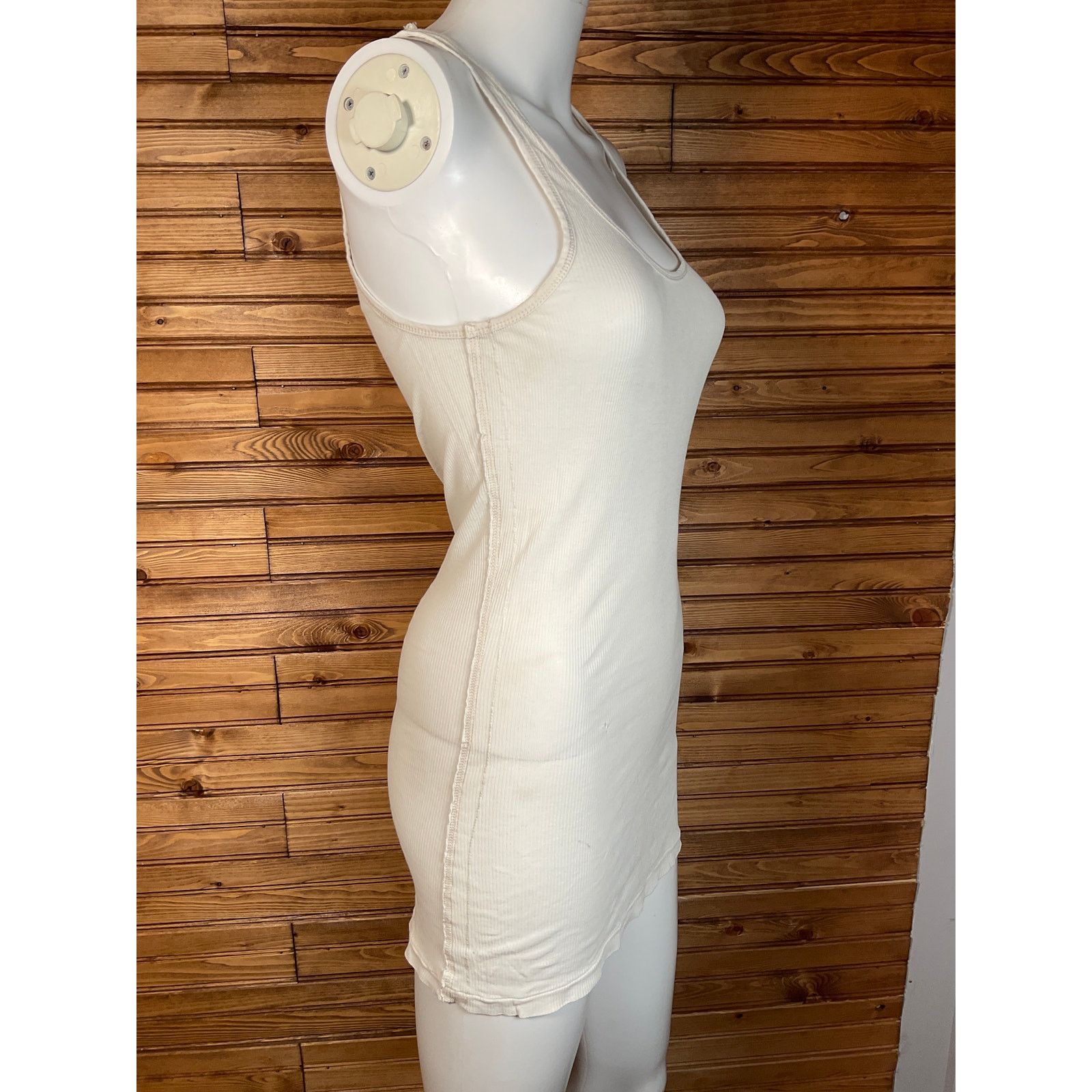 Abercrombie & Fitch VTG Abercrombie & Fitch Woman's Tank Top Beige / White Med Size M / US 6-8 / IT 42-44 - 2 Thumbnail