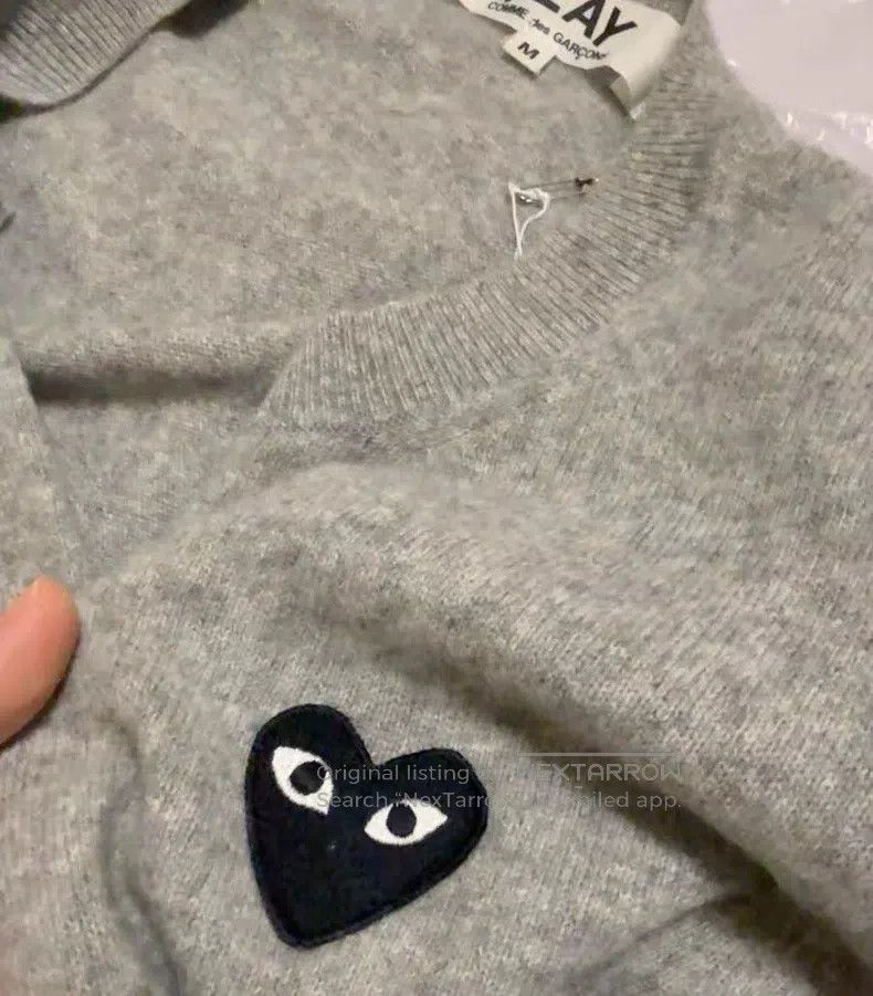 Comme des Garcons Comme Des Garcons Wool cardigan, gray and black heart. Size M / US 6-8 / IT 42-44 - 5 Thumbnail