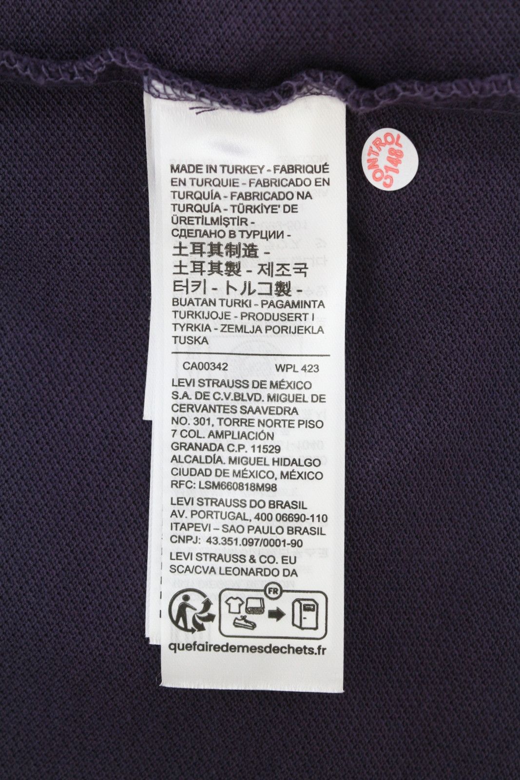 Levi's STANDARD FIT XL Purple Cotton Patch Logo 87873 Size US XL / EU 56 / 4 - 8 Thumbnail