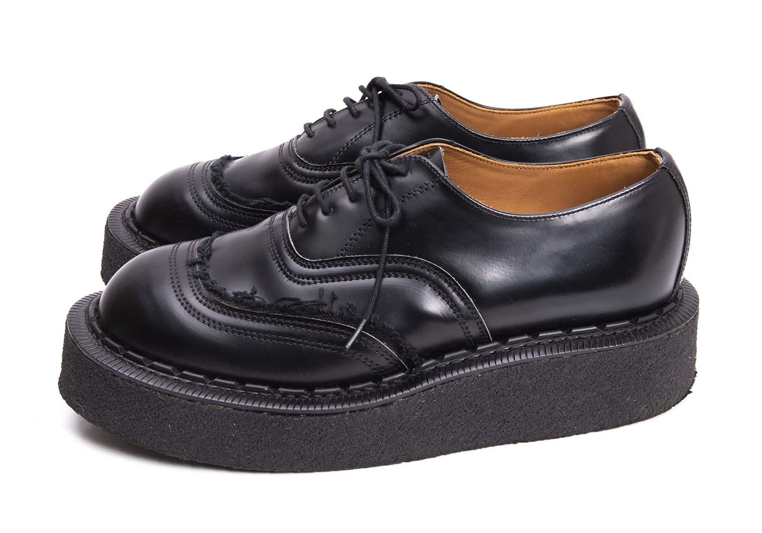 Comme des Garcons Homme Plus Layered Design Leather Oxford Shoes in Black Size 6 Size US 6 / EU 39 - 4 Thumbnail