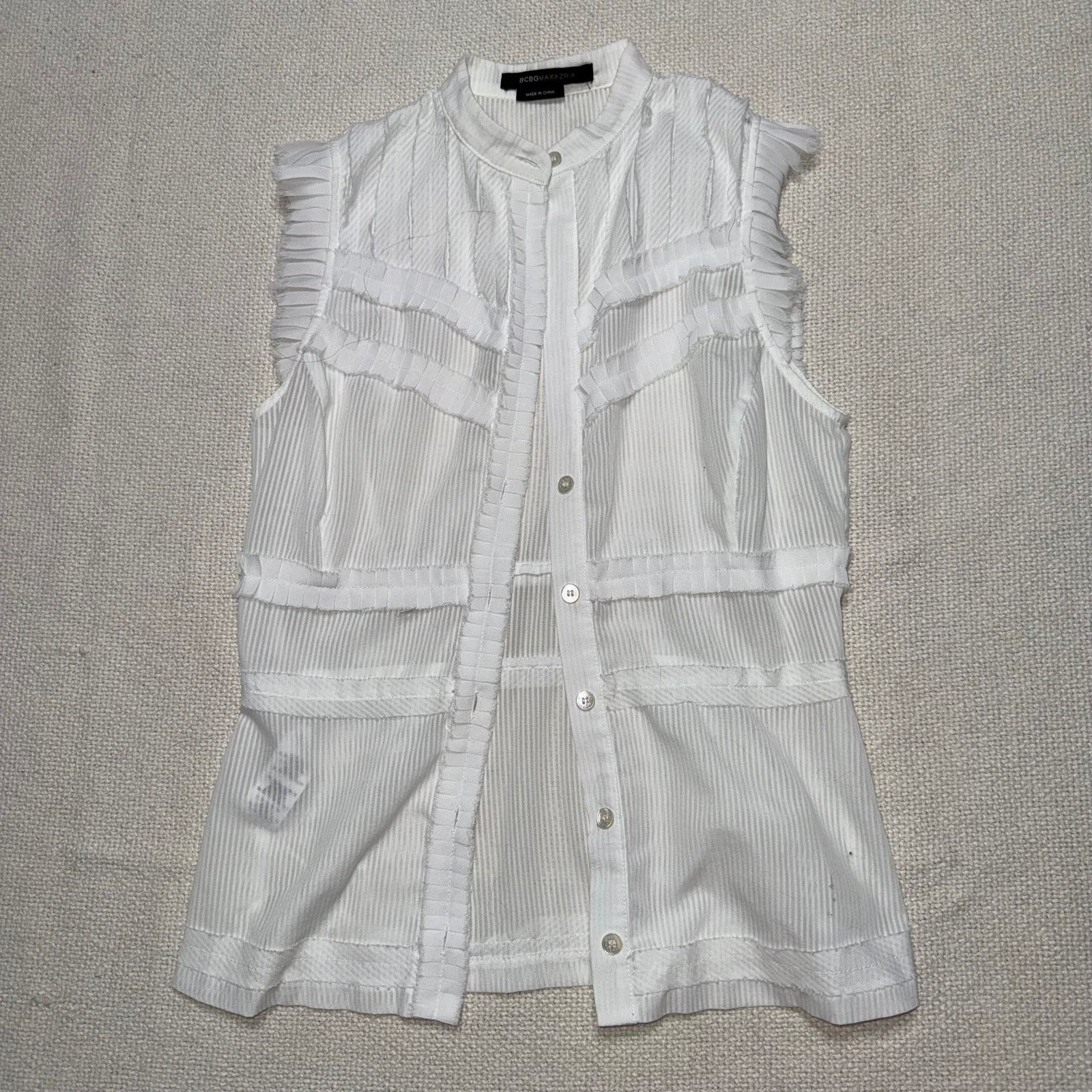 Bcbgmaxazria BCBGMAXAZRIA Sleeveless Ruffle Blouse | Sz S Size S / US 4 / IT 40 - 2 Thumbnail